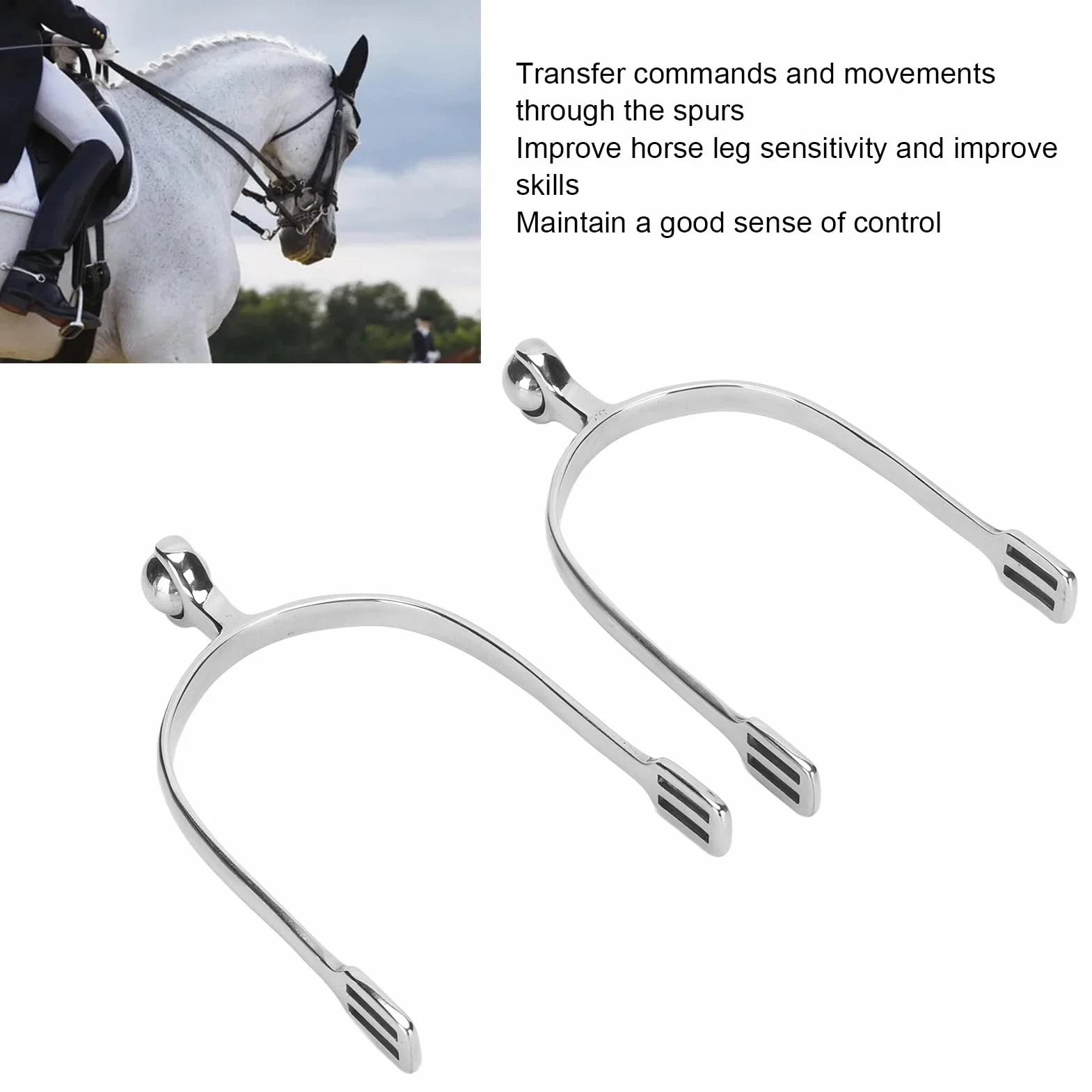 flexman Speroni da Equitazione 2 Pezzi, Speroni Cavallo Inglesi in Acciaio Inossidabile con Sfera a Rullo Stivali Equestre Amanti Dell'Equitazione Cavaliere per Stivali Equitazione, Uomini, Cavalieri