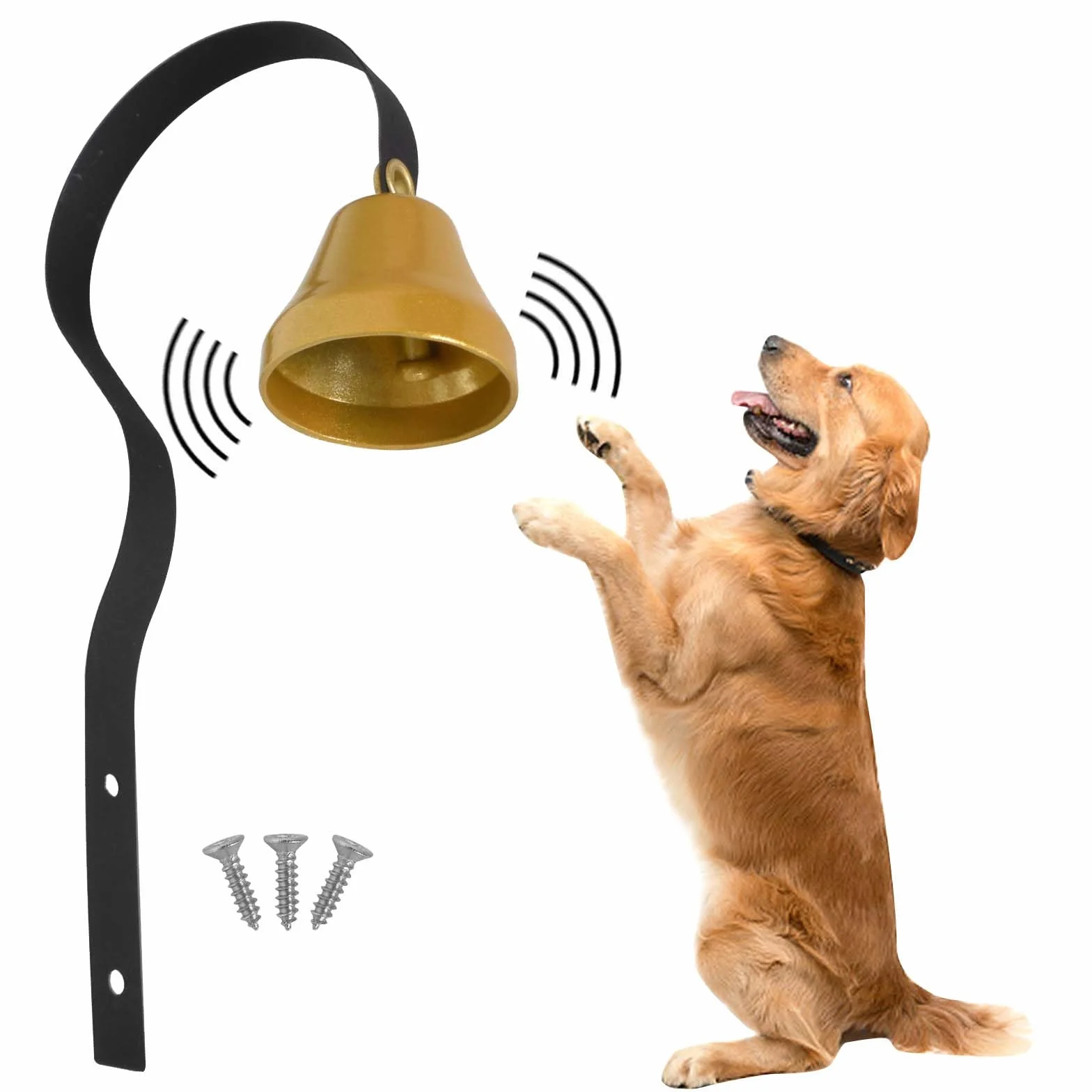 Colexy Campanello Antico Campanello per Negozianti Campanello da addestramento per Cani, Campanello per Porta d'ingresso del Negozio per Decorazione Domestica, Cane vasino (Nero)