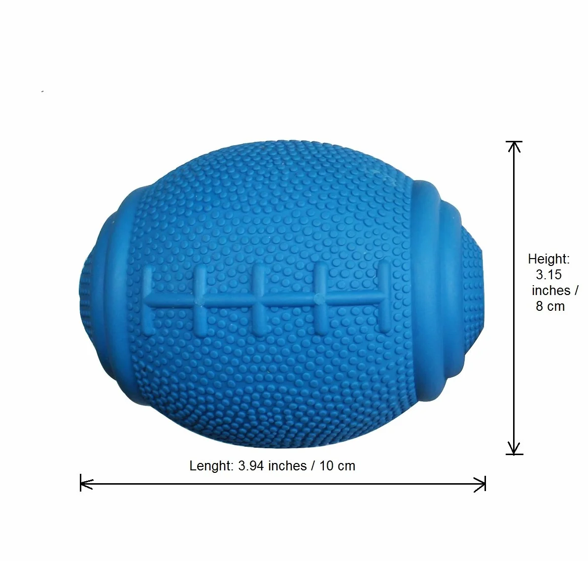 Tricky Treat Rugby Palla Dispenser Croccantini - Gioco Interattivo per Cani: Ottimo Gioco da Riporto o da Lancio, per Alleviare Stress e Combattere la Noia (L, Blu)
