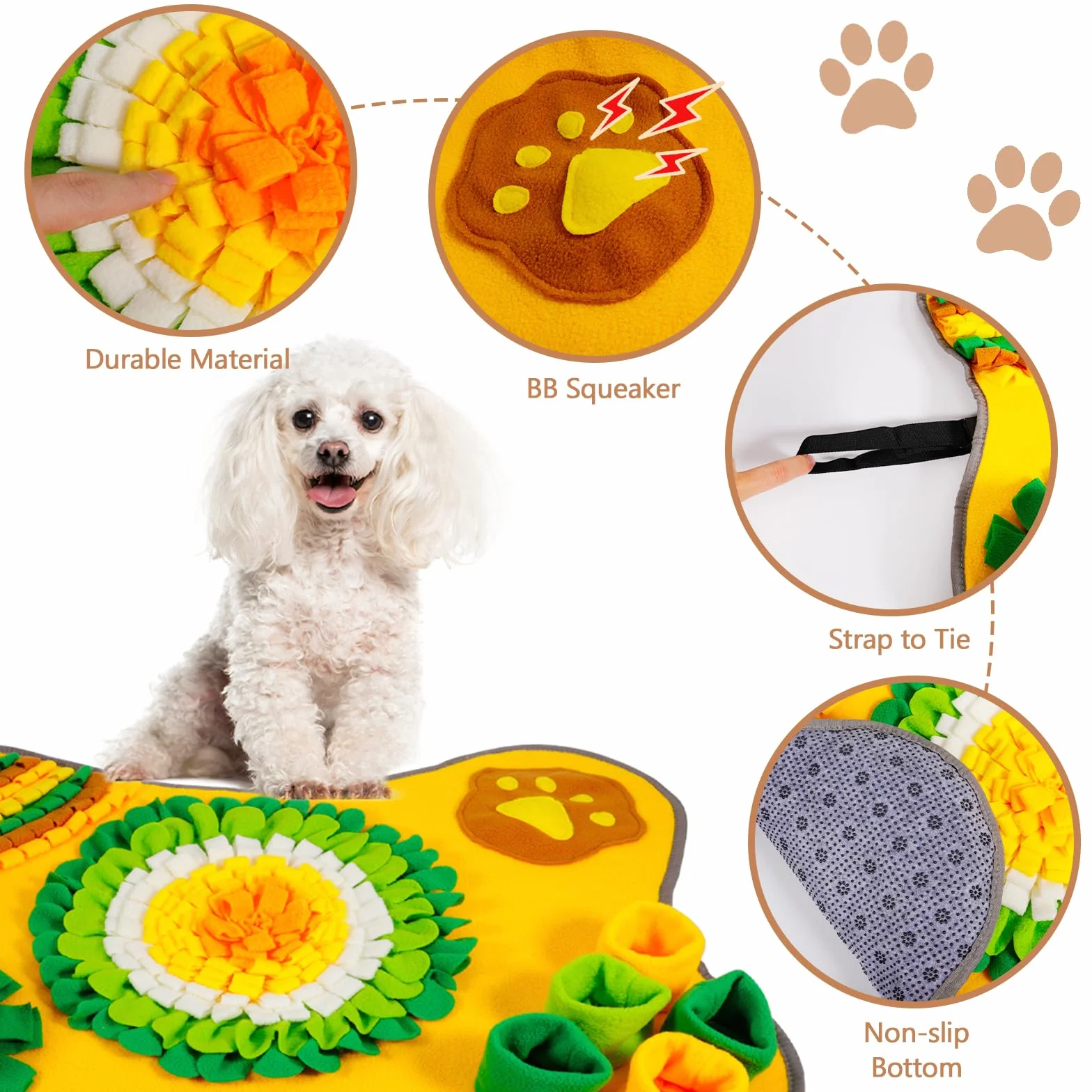Tappeto Olfattivo Cane,Tappetino Olfattivo Cane,Lavabile Pieghevole Sniffing Fun Mat,Il Tappetino Olfattivo per Cani Che Stimola Il Gioco e l'Addestramento Interattivo.