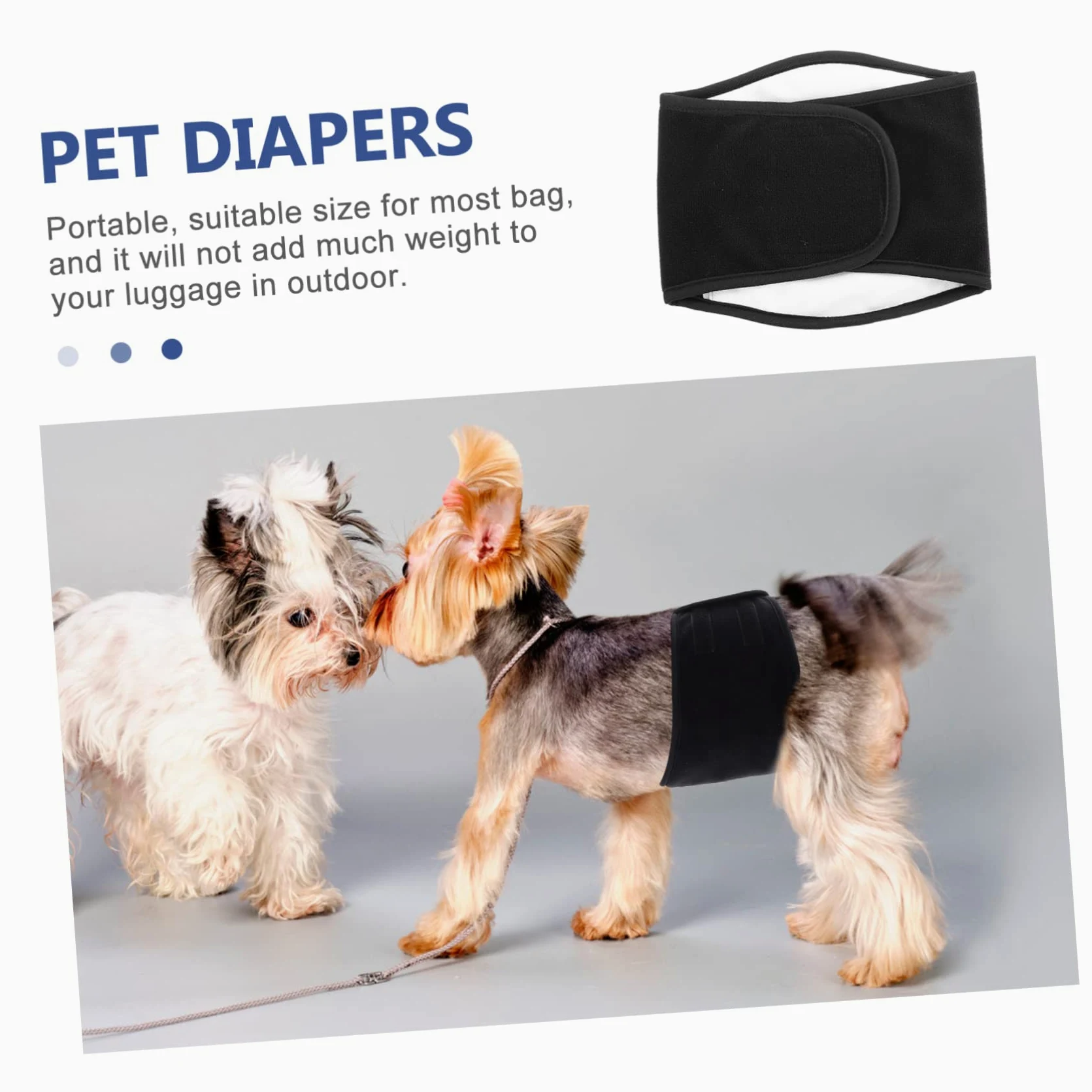 INOOMP 3pezzi Pannolino Riutilizzabile Per Cani Maschi Fascia Addominale Lavabile Protezione Contro Perdite Per Uso Domestico Design Comodo e Leggero Taglia Media