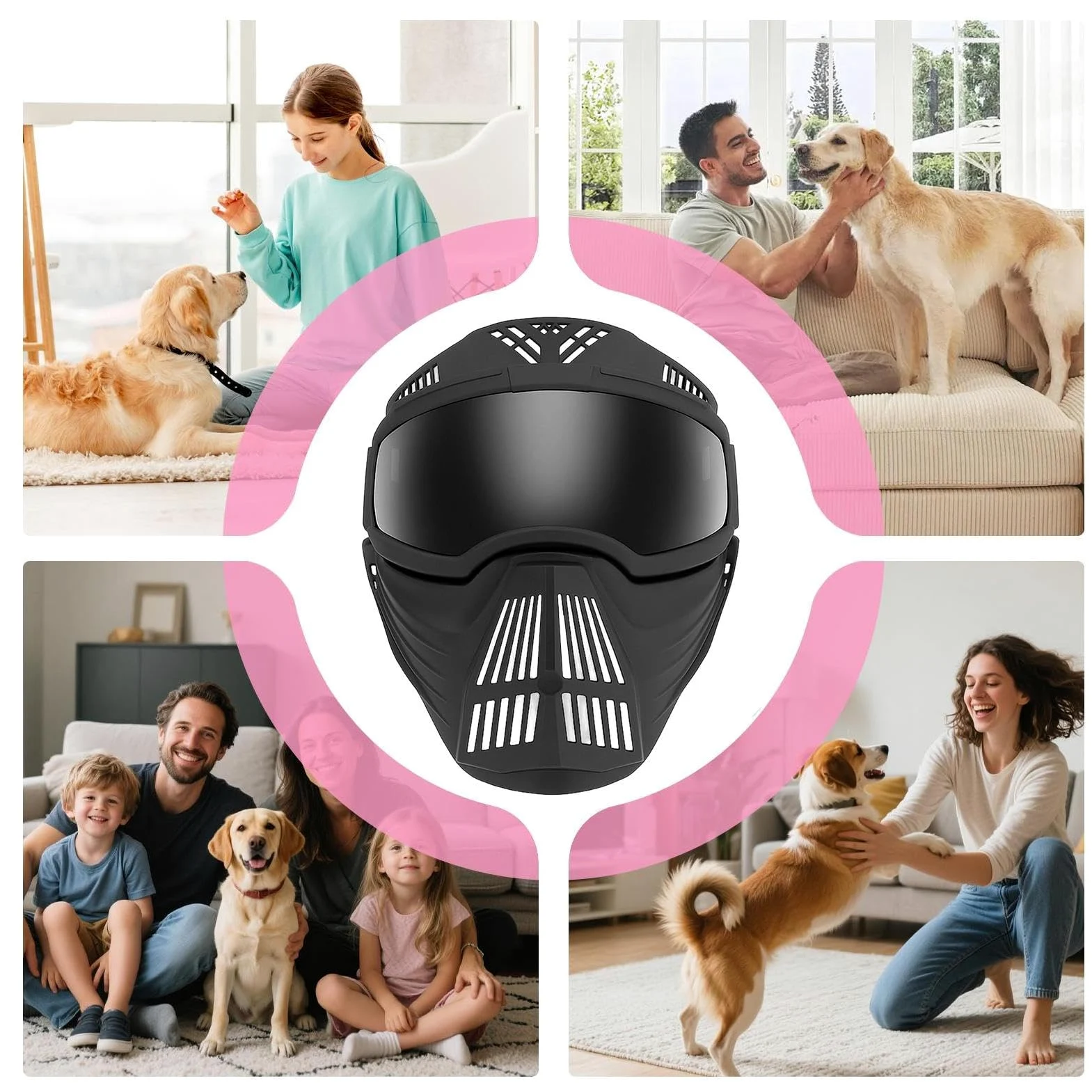 Occhiali per Cani Taglia Media Occhiali Antiappannamento con Copribocca | Occhiali da Sole Regolabili Antivento e Protezione UV Per Taglia Media E Grande Con Copertura Completa Del Viso Per Escurs