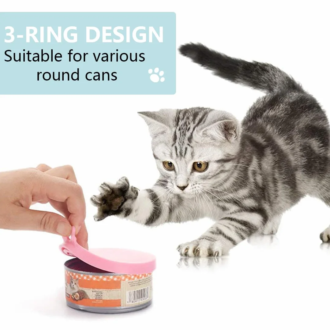 2 Tappi in Silicone per Lattine con 2 Cucchiai, Coperchi Universali per Cibo per Animali, Adatti a 3 Misure Standard (Rosa, Verde)
