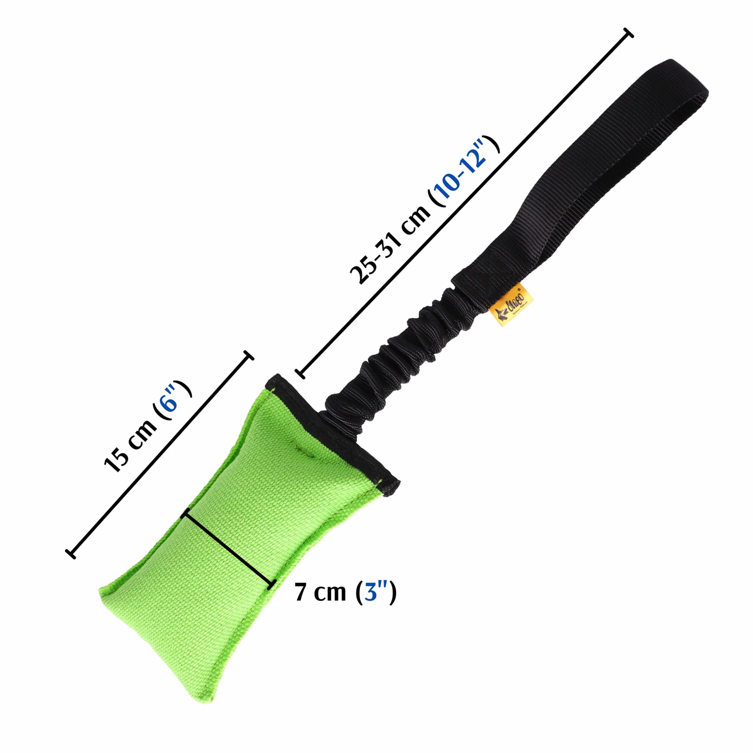 Dingo Giocattolo da Agility per Cani per Allenamento, Sport Acquatici, Gioco di Tira e Molla, 15 x 8 cm, Verde con Manico Elastico Nero 15593