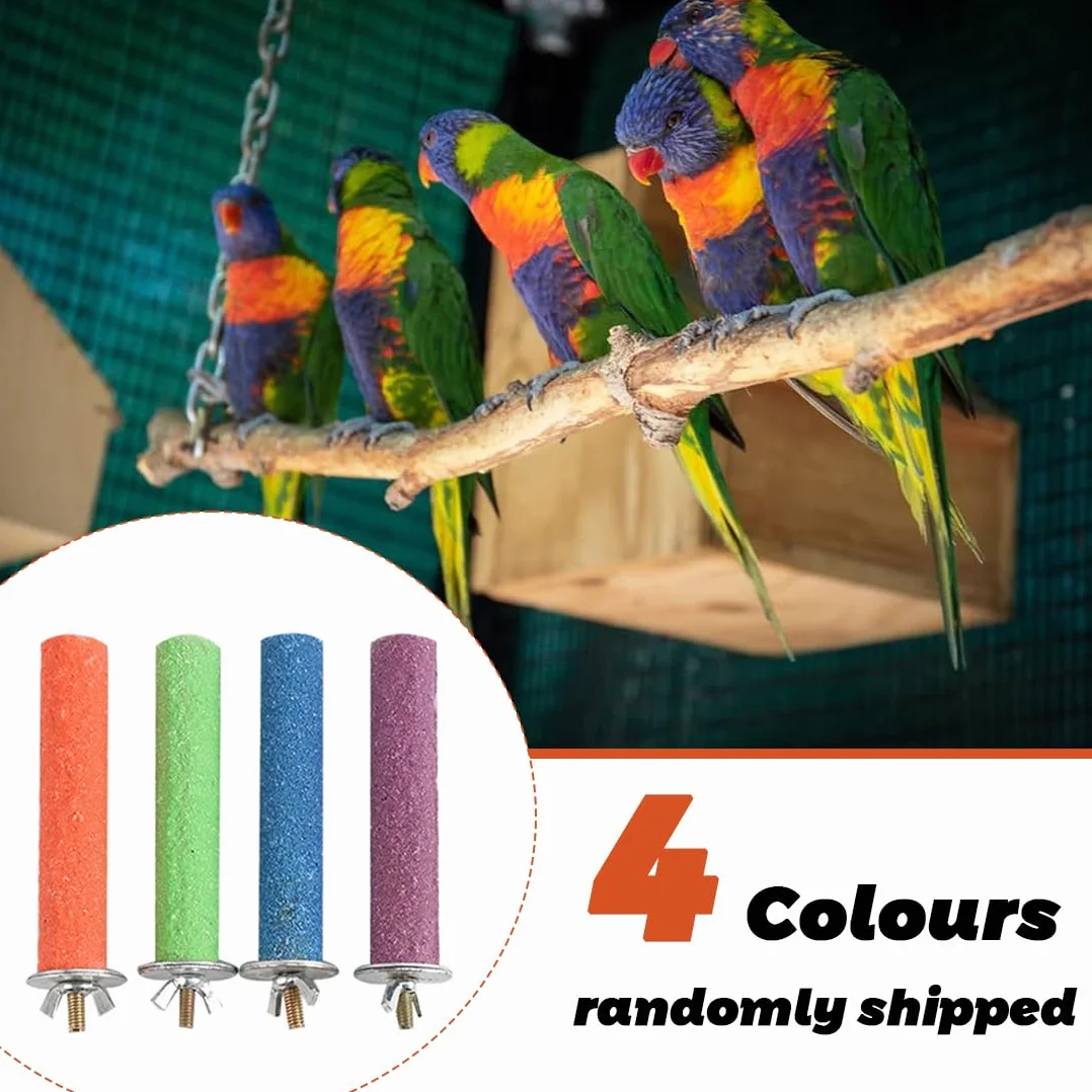 3 set posatoi giocattoli per pappagalli - uccello masticare casa pulizia piattaforma, colore casuale