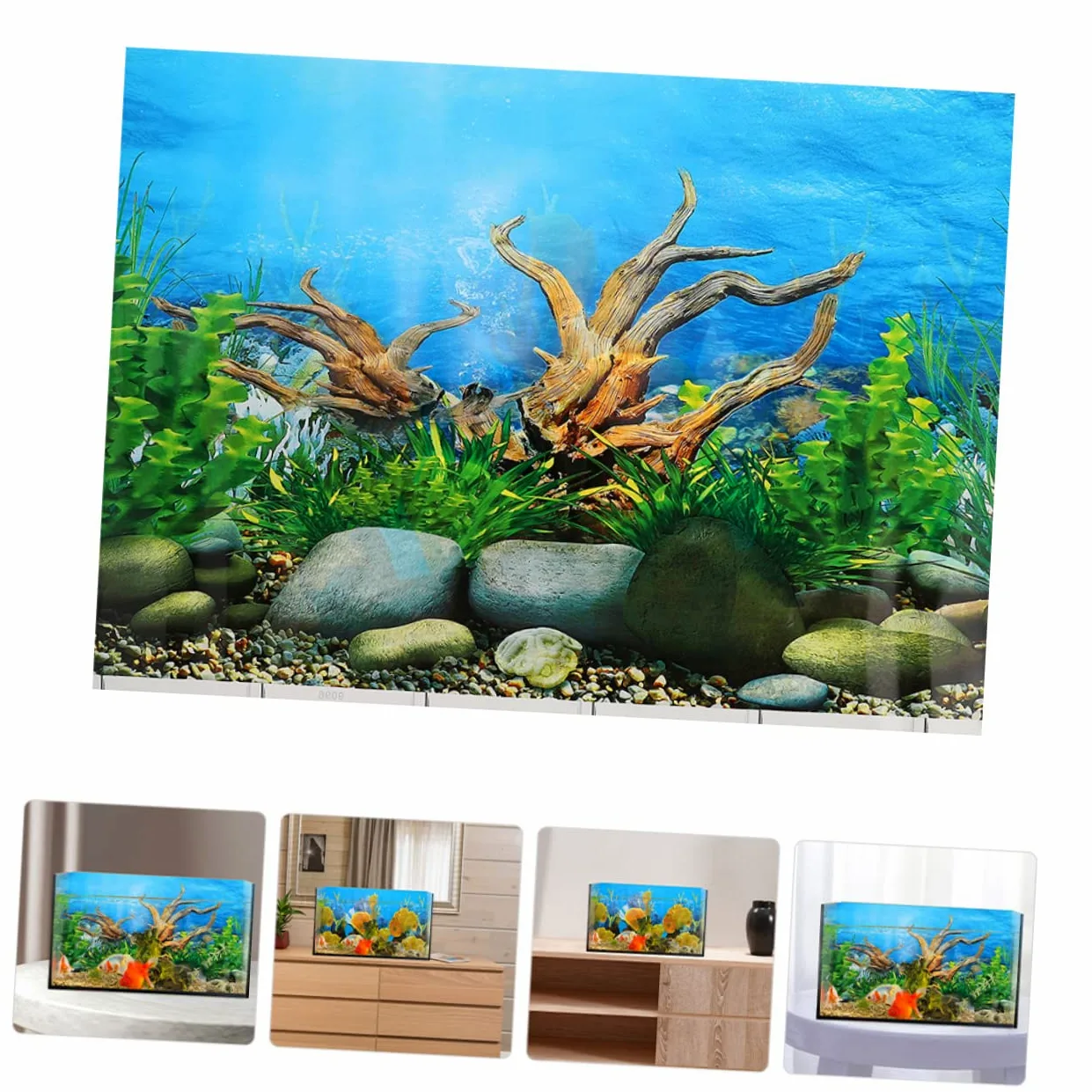 UPKOCH 4 Pezzi Sfondo del Serbatoio del Pesce Acquario sotto Lo Sfondo dell'Oceano sfondi pianta Decorazione del Fondo del carro Armato di Pesci Decalcomania di Sfondo Acquario Vinile