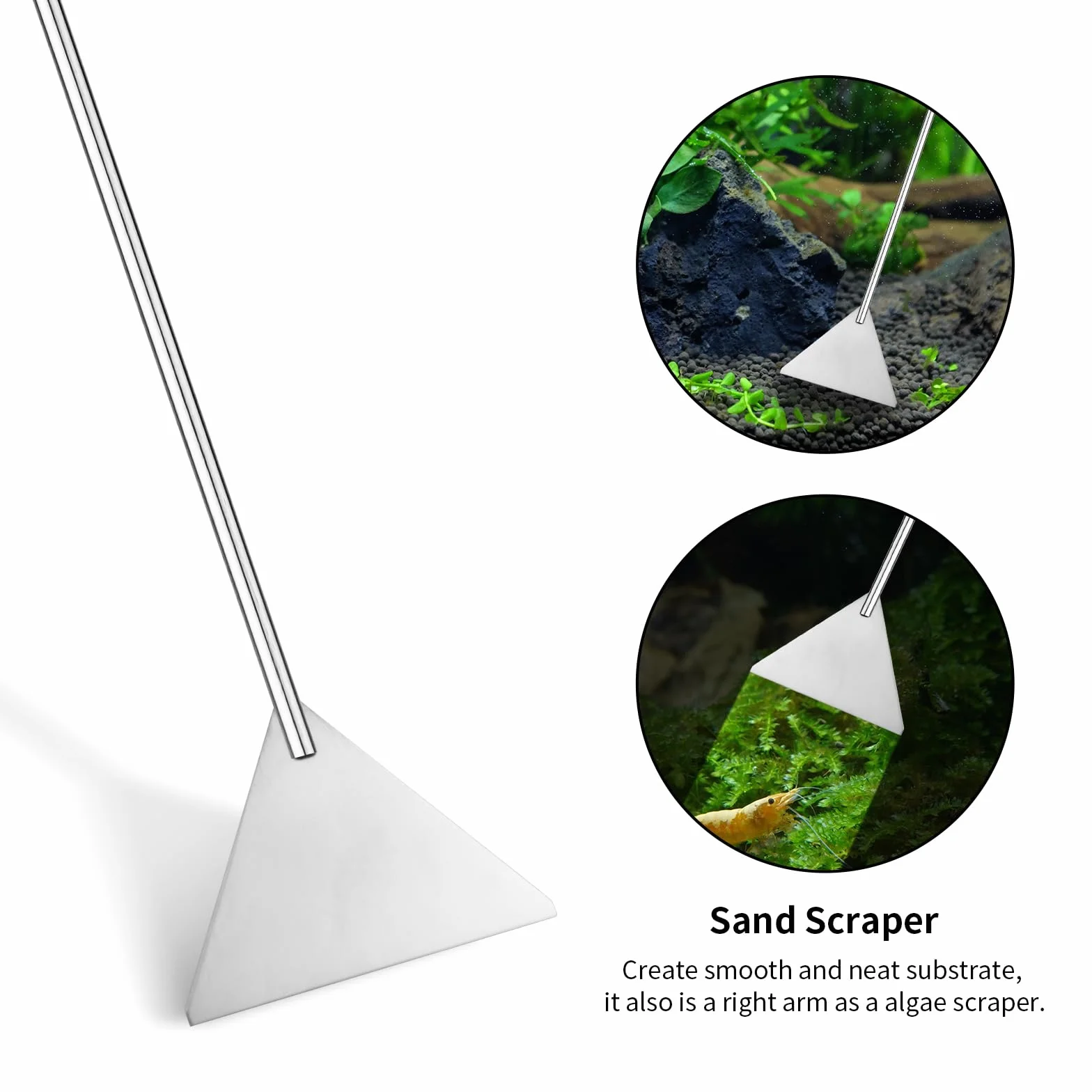 Ohtomber Aquascape Tools - Kit di 4 attrezzi per terrario, include pinzette lunghe per terrario, pinze per alimentazione, forbici per acquario, raschietto per alghe per la pulizia dell'acquario