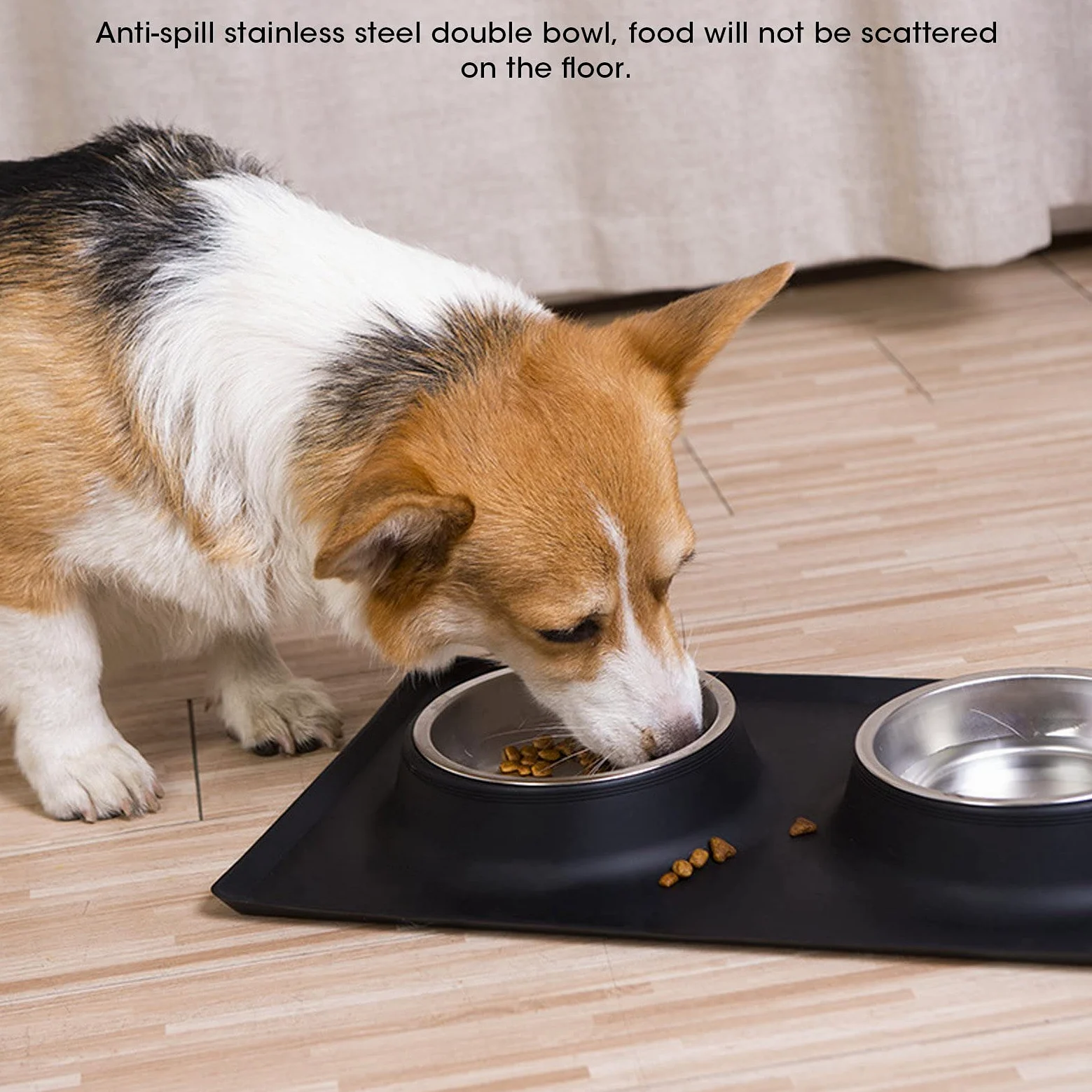 Confezione da 2 ciotole pieghevoli per cani, ciotole pieghevoli per animali domestici, in silicone grigio, antiscivolo, pieghevoli, per cani e gatti di piccola e media taglia, per viaggi, escursioni e