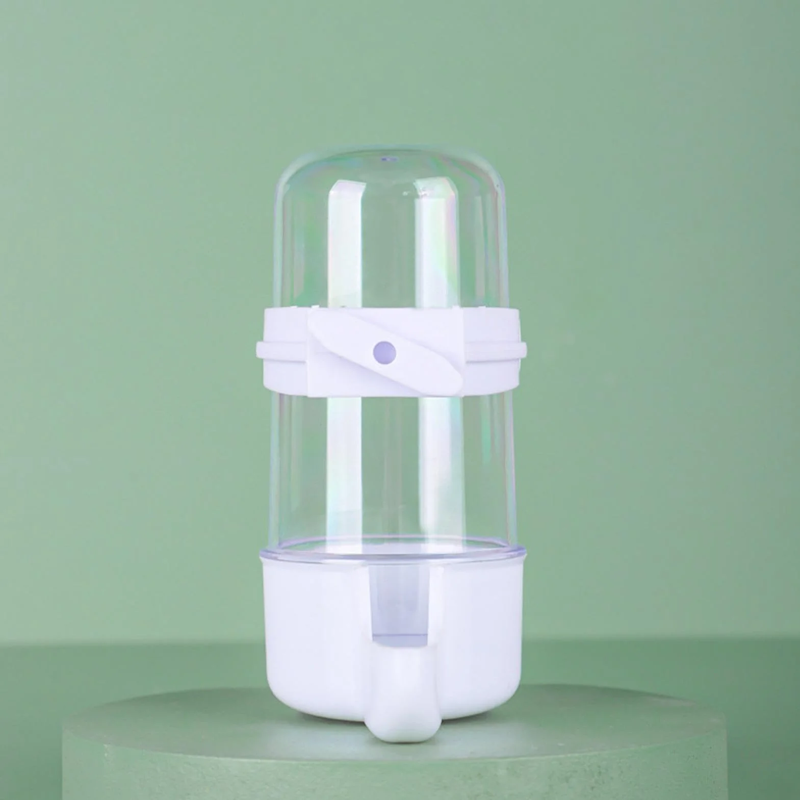 Distributore d'Acqua per Uccelli | 2 Pezzi Trasparenti Chiusura Scatto Automatico | Dispenser di Acqua per Volatili | Adatto a Piccoli Parrocchetti Calopsitte Inseparabili Conuri Pappagalli Canarini R