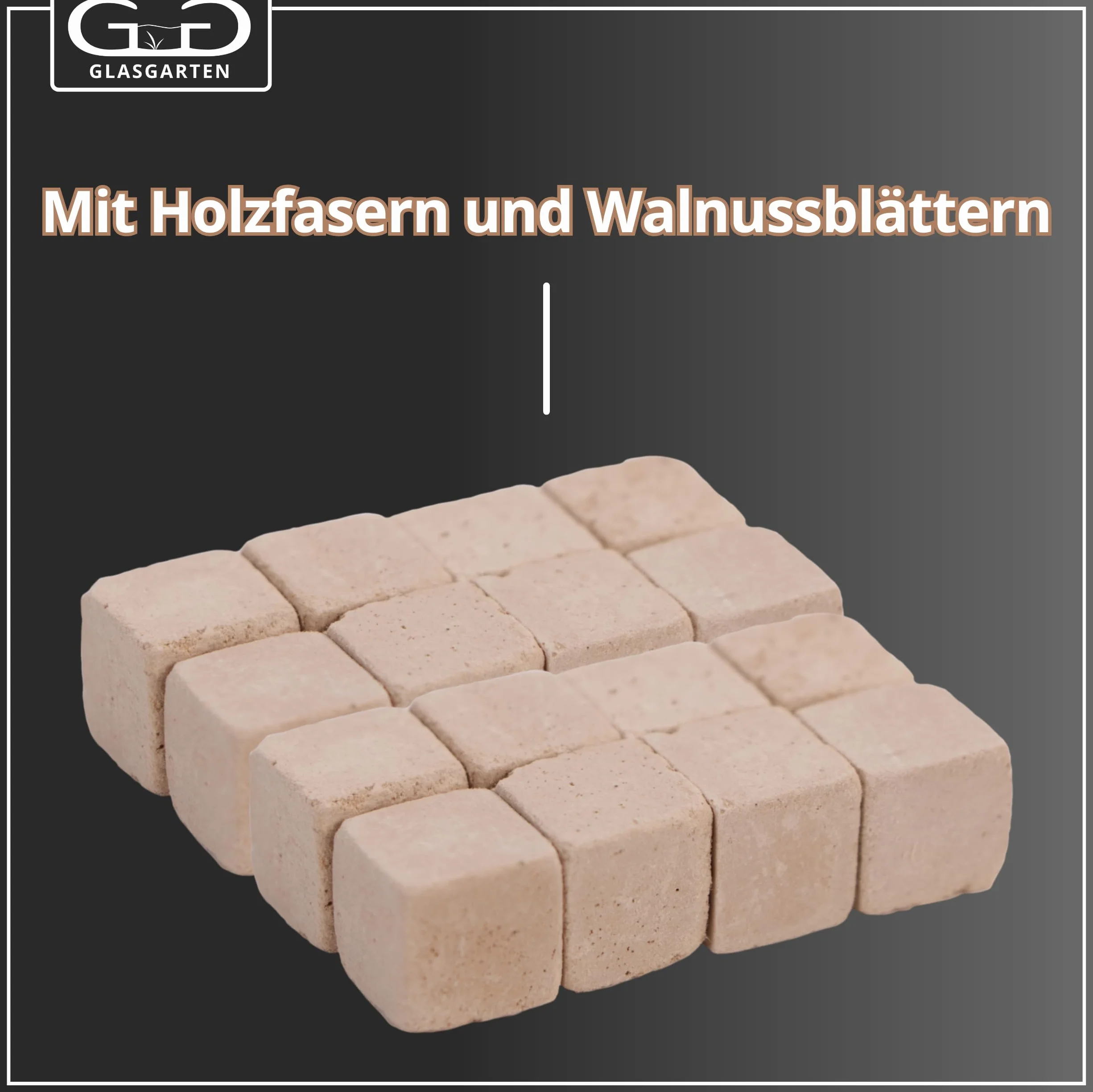 GlasGarten Mineral Woody Cubes | 16 pezzi – Mangime complementare/minerale per gamberetti decorativi, lumache e gamberi con minerali e fibre di legno
