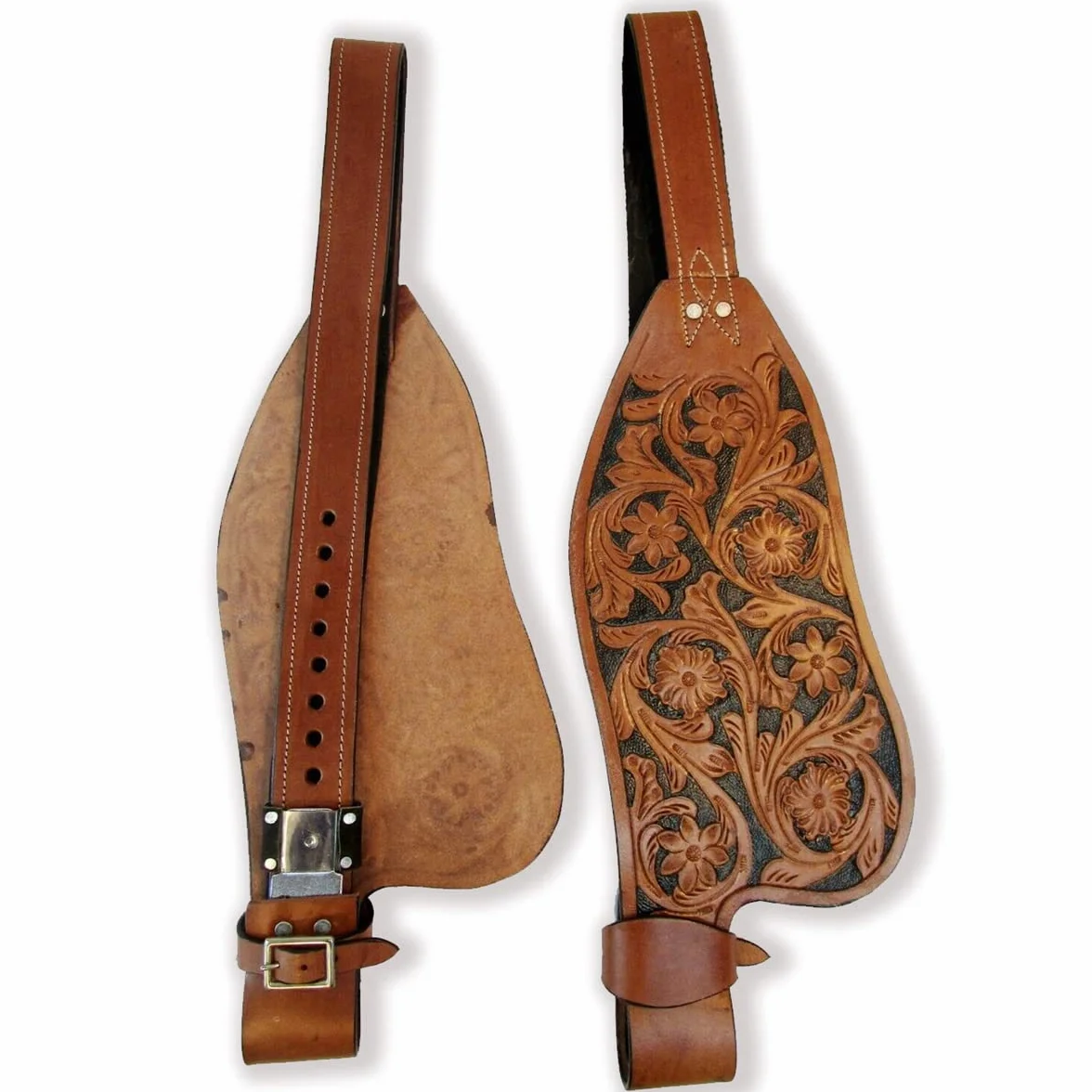 Cavallo Western Adulto Tooled Vera Pelle di Ricambio Parafanghi Sella Fatto a Mano Venduti in Coppia ME-WSF-011