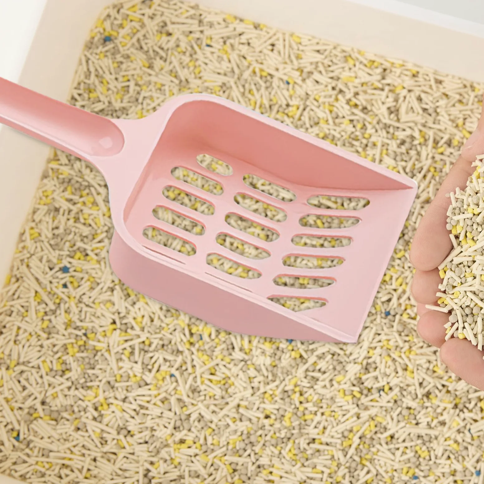 Palette per Lettiera per Gatti in Plastica Infrangibile Setaccio Fori Piccoli Piccola Paletta Leggera per Raccolta Escrementi Animali Domestici Set da 24 Pezzi Colorati per