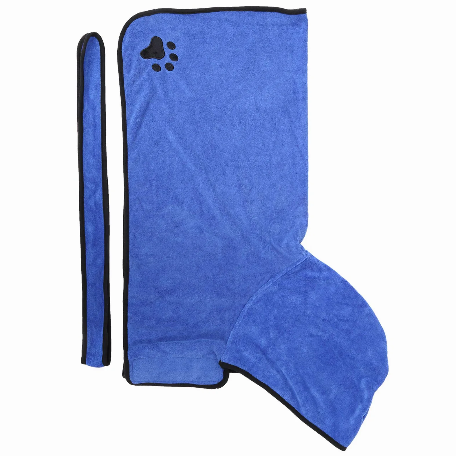 Accappatoio per animali in fibra con cintura, asciugamano per (XL) | Accappatoio per cani con cappuccio, realizzato in tessuto di fibra assorbente, dotato di cintura regolabile e chiusura al