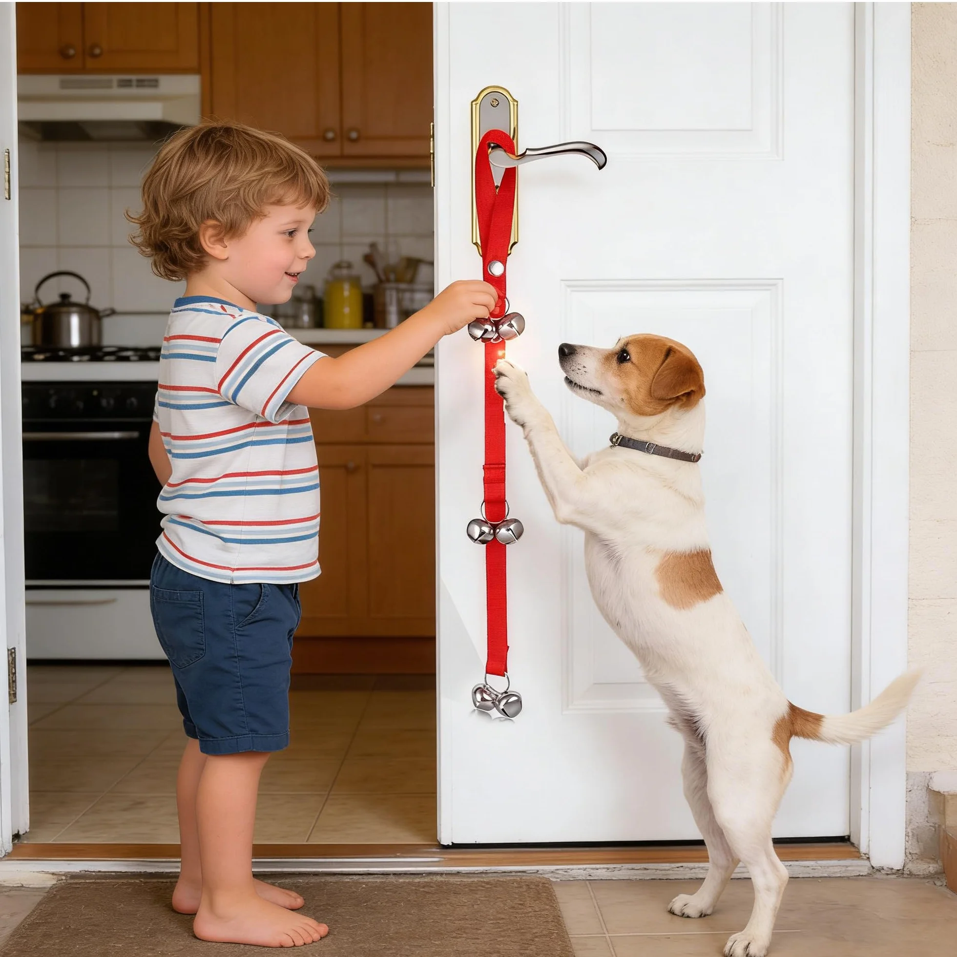 Cane Formazione Campanelli, Cane da Campana del Cane Bells Cucciolo di addestramento del WC, Campanello Interno di addestramento Rosso