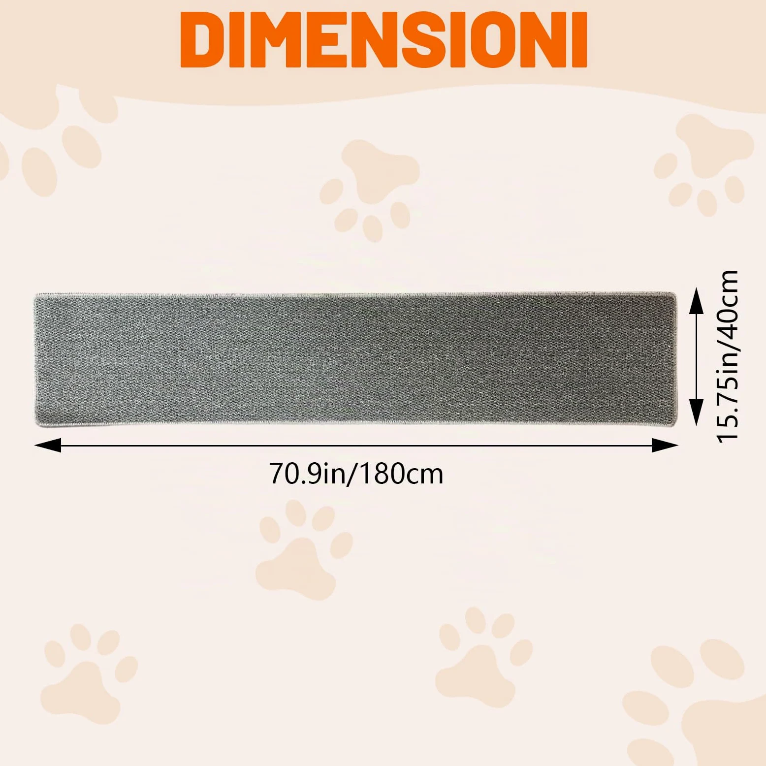 Rainmae Tappetino Tiragraffi per Gatti, 180 x 40 cm Ispessito Extra Large Tappetino Tiragraffi da Parete, Cuscinetto Tiragraffi per Gatti in Sisal Anti Graffio Tiragraffi da Parete Tappeto Rampicante