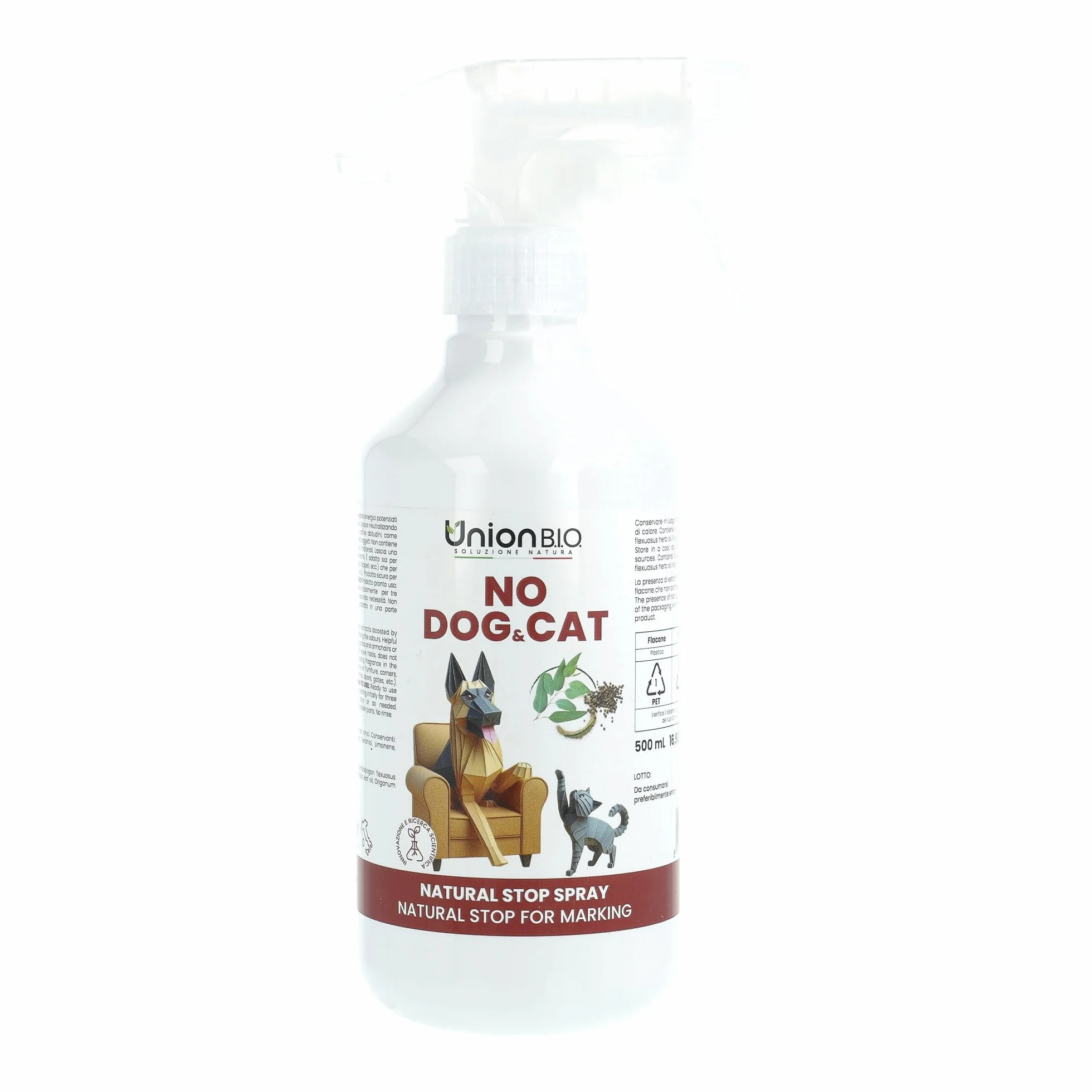 Union B.I.O. Soluzione Natura No Dog & Cat Spray Disabituante Cani e Gatti 500 ml