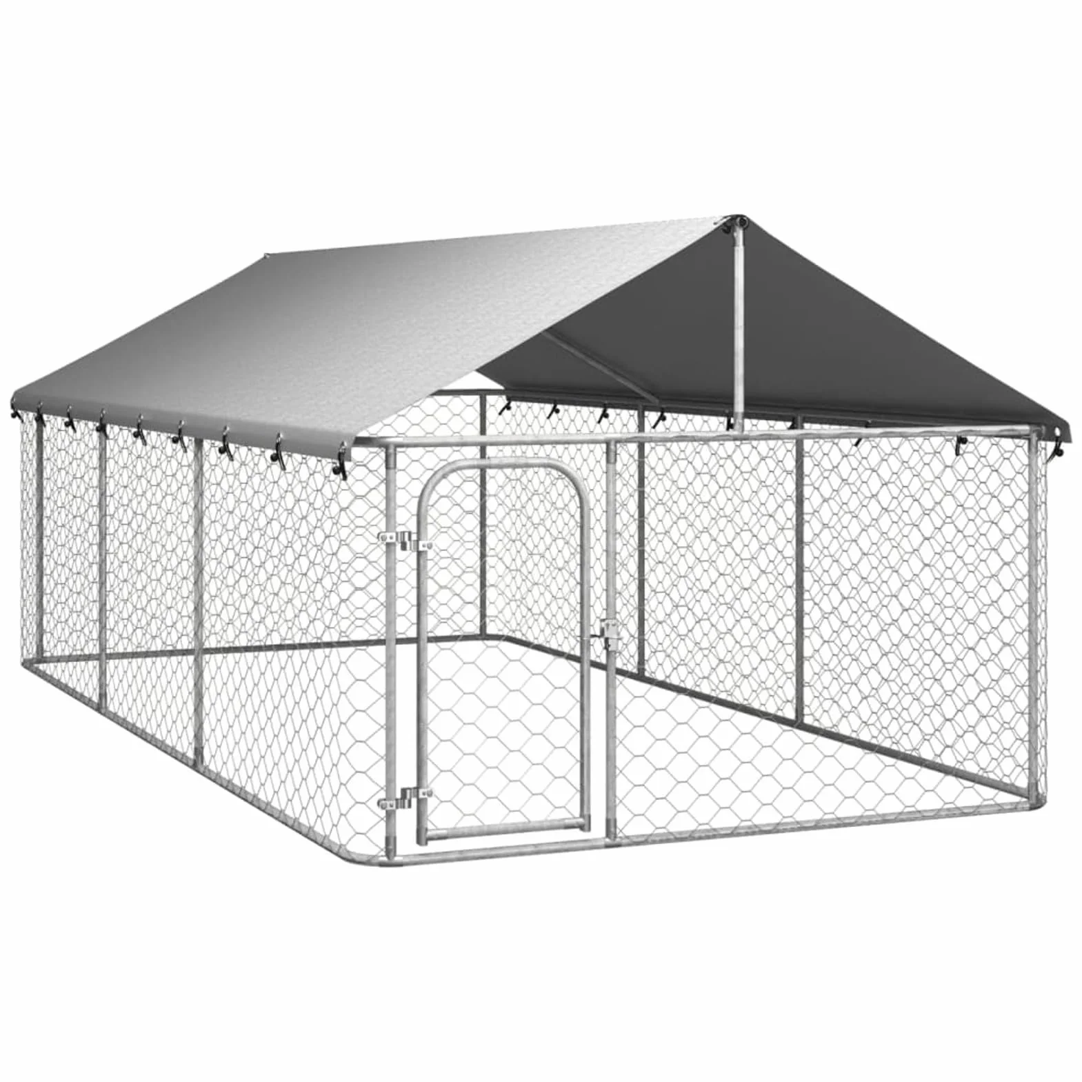 Canile da Esterno con Tetto - Recinzione e Gabbia Grande per Cani 400x200x150 cm
