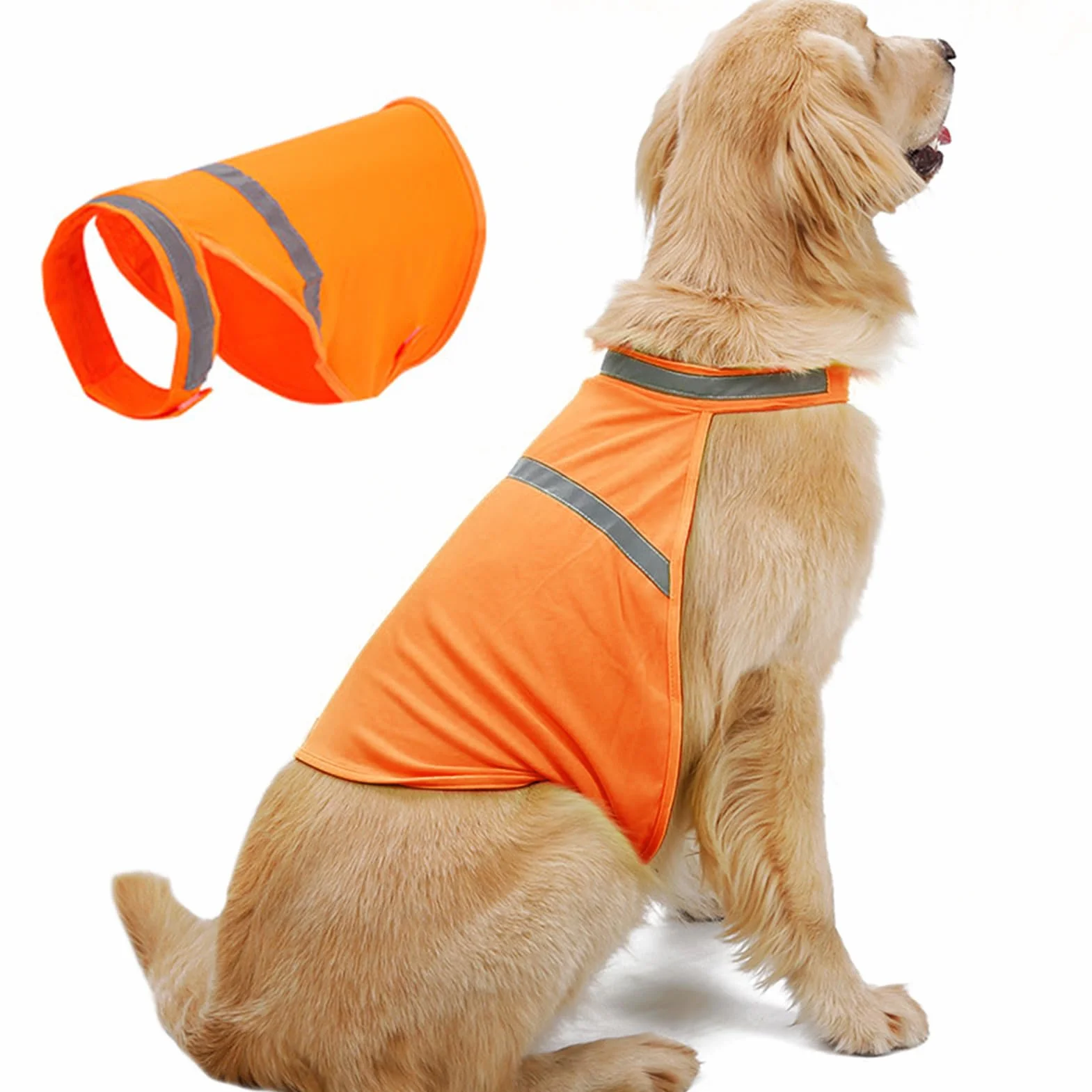 Gilet di sicurezza per cani - Gilet traspirante per visibilità del cane arancione regolabile fluorescente | da caccia per cani, articoli per animali domestici leggeri per passeggiate, atti