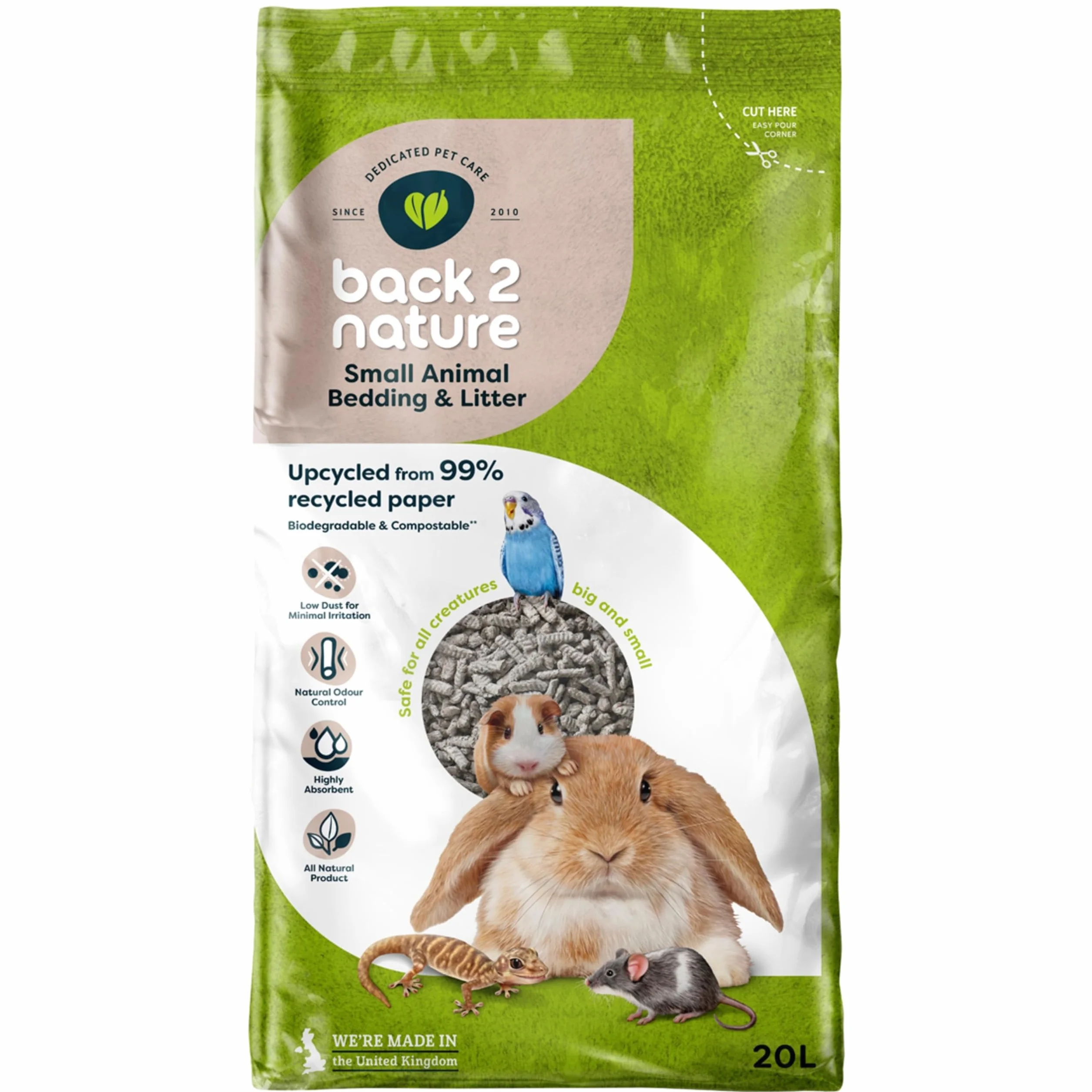 back-2-nature 12 – 49020 Pellet carta riciclata, 20 L