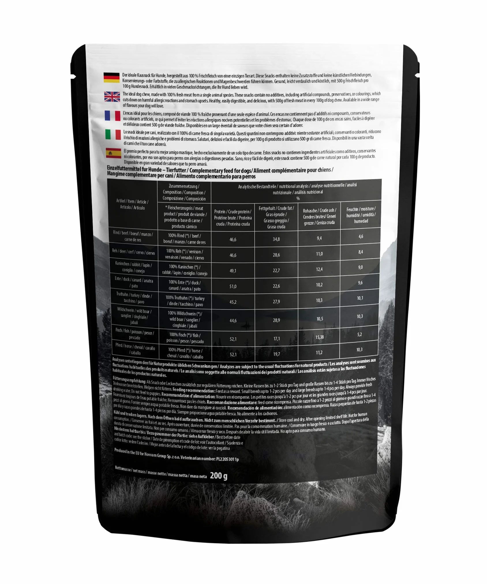 The Hunger of the Wolf Spuntino per cani, 100% carne di coniglio - 0.2 kg