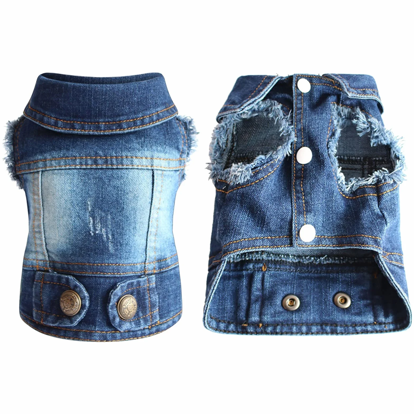 Giacca di Jeans per Cani e Gatti di Piccola e Media Taglia - Alla Moda, Traspirante per Animali Domestici, Barboncino Giocattolo