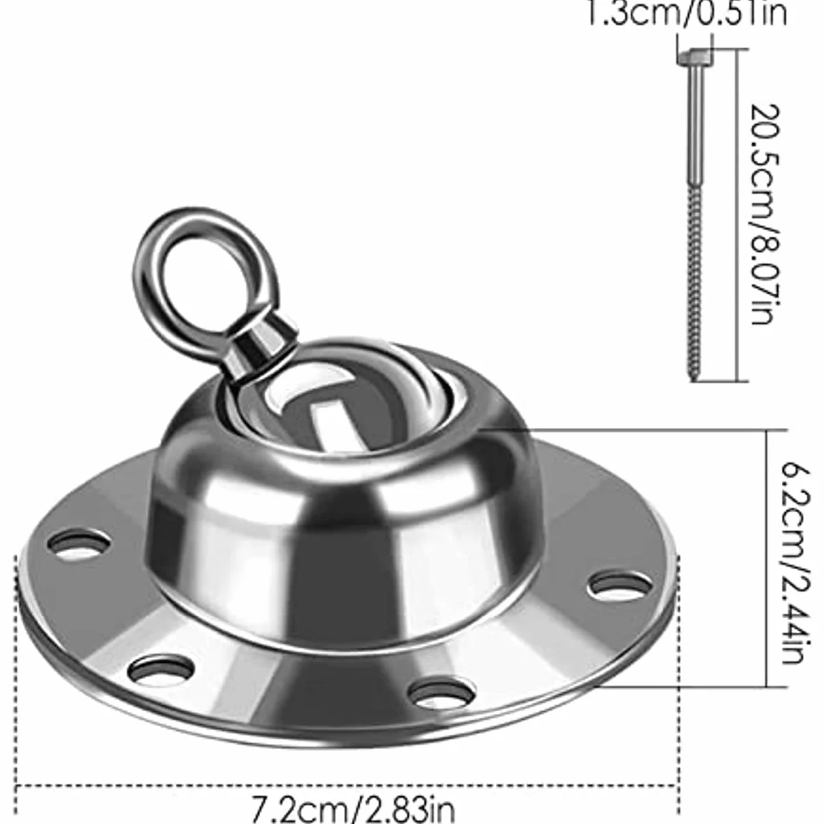 Gancio per cani girevole a 360°, resistente, resistente alla ruggine, per cani da 680,4 kg di forza di trazione, per cortile e campeggio all'aperto