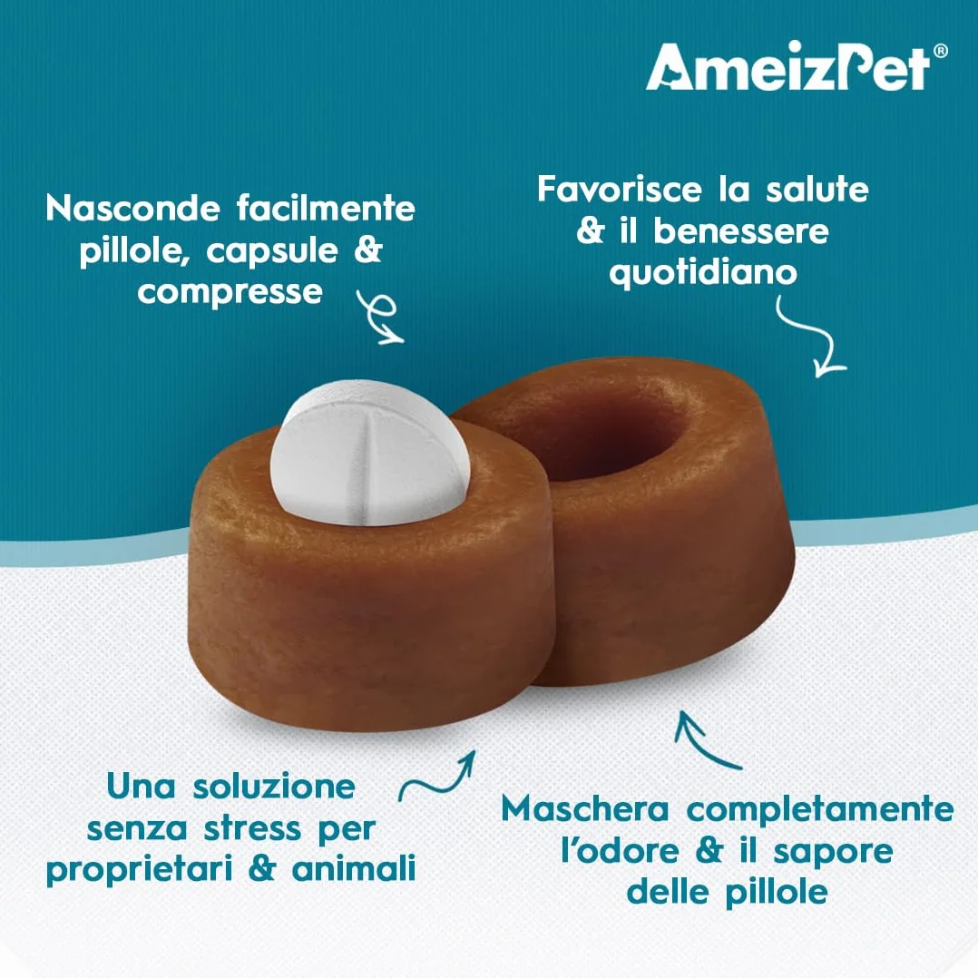 AmeizPet Tasche per Compresse per Gatti, Snack Morbidi 50 g