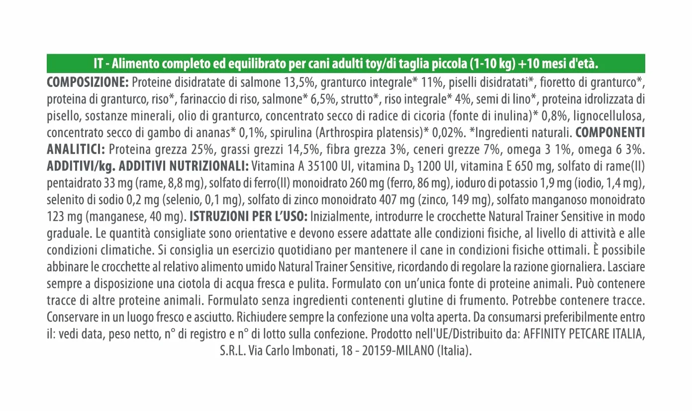 Natural Trainer Sensitive No Gluten Cibo per Cani Puppy&Junior con Salmone 2kg