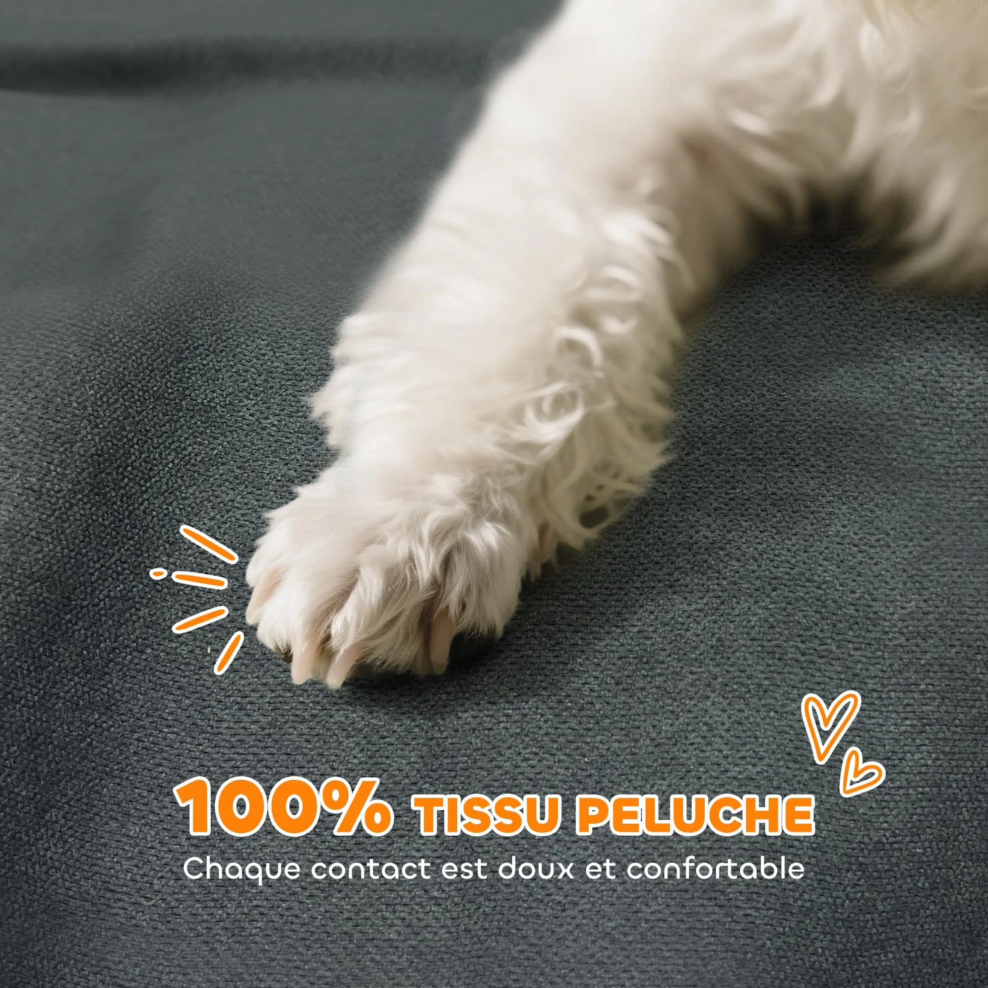 PawHut - Divano per Cani, Divano per Animali Domestici con Schienale e Braccioli, Traspirante, per Piccoli Cani da Interno, 66 x 42 x 28,5 cm, Grigio Scuro