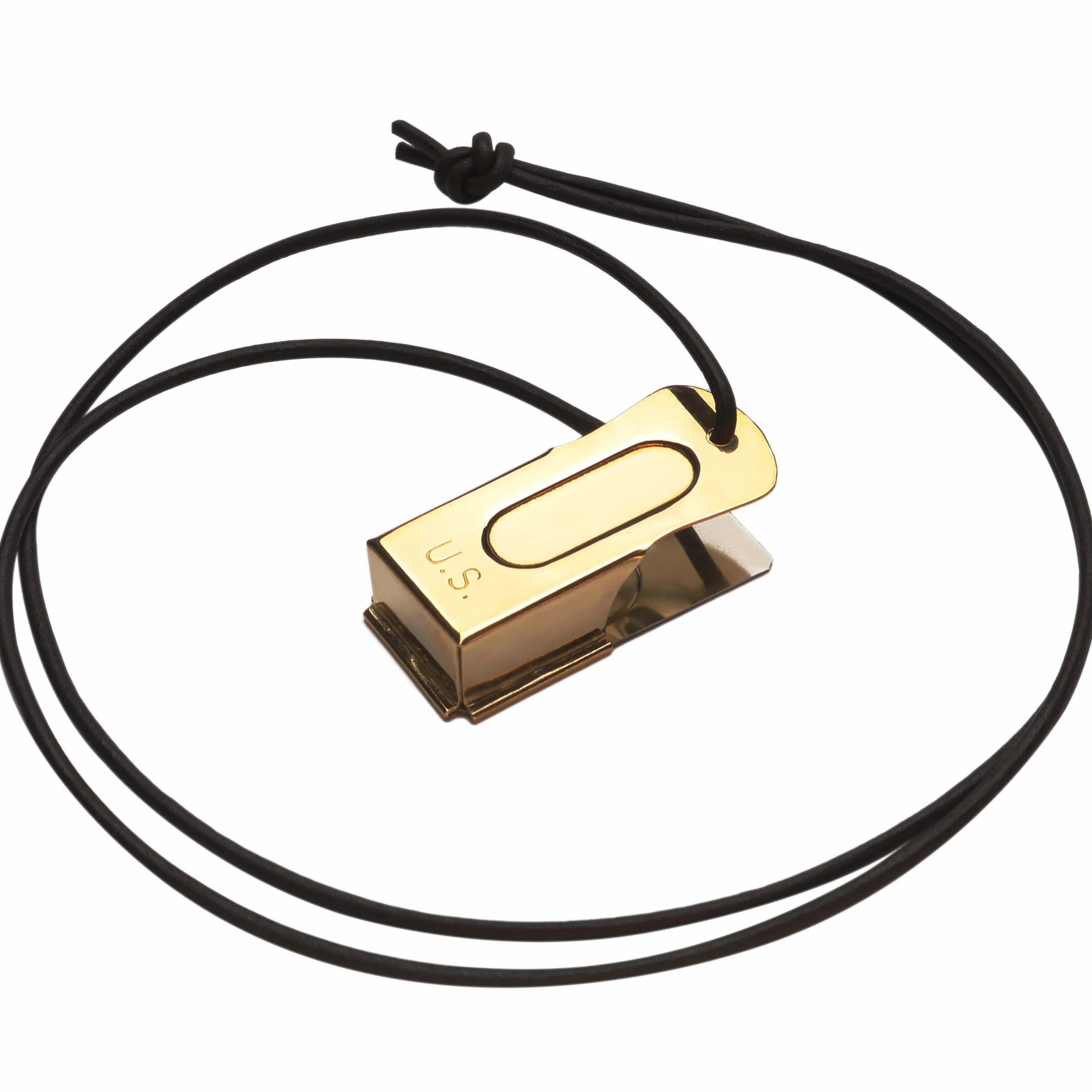 Mythrojan Clicker per addestramento per Animali Domestici in Ottone e Acciaio Clicker per addestramento per Cuccioli di Cane Clicker in Metallo inciso negli Stati Uniti con Cordino in Pelle