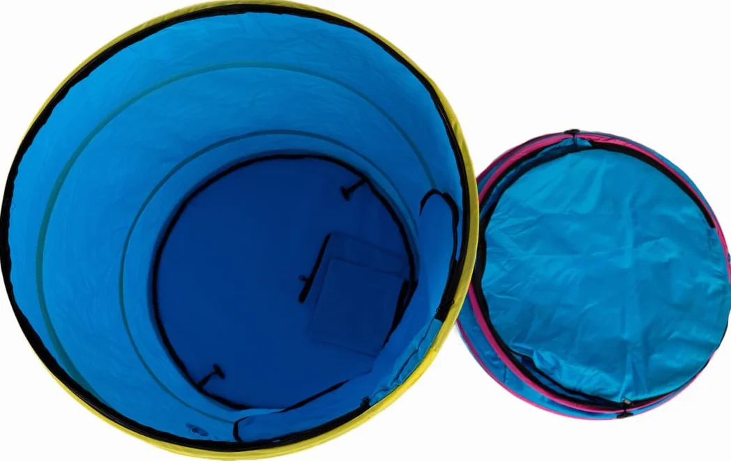 Callieway Hoopers Agility Barrel – Tonnella/barile per addestramento del cane (confezione doppia, blu) | Leggero, stabile e pesante | Include borsa per il trasporto | Agility Parcours per cani | Blu