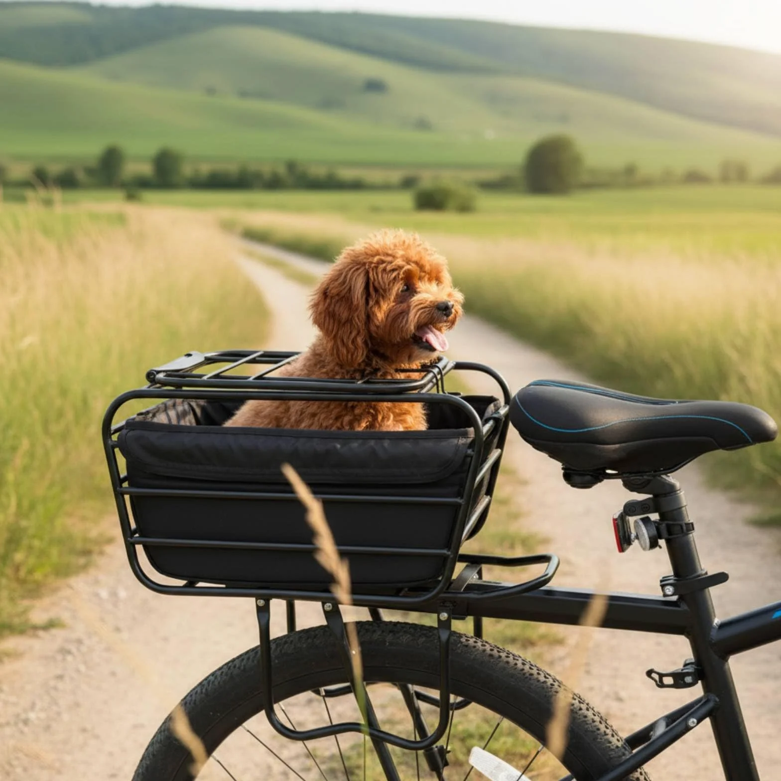 Trasportino per Cani da Bicicletta Grande Capacità, Cesto Bici con Coperchio Universale, Cestino Posteriore per Bicicletta per Pendolari, Piccolo, Con Fodera