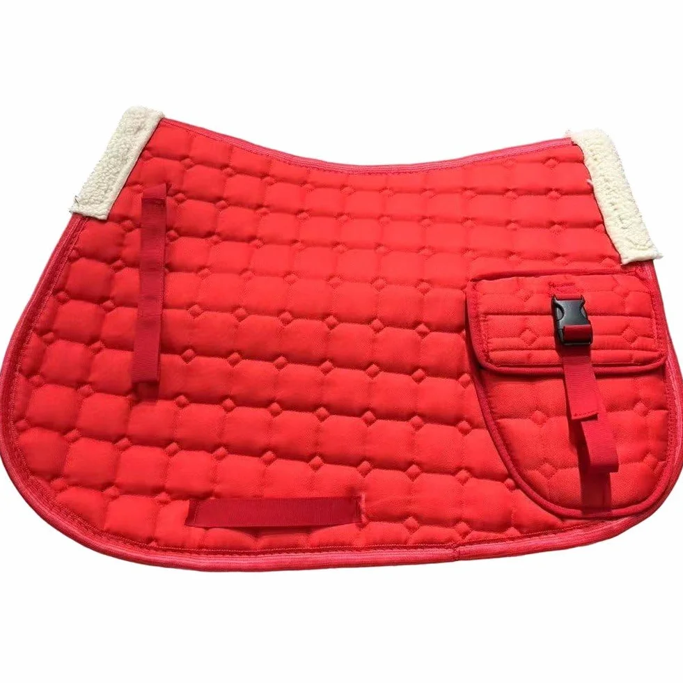 Sottosella Dressage Imbottito in Pile Trapuntato Inglese con Tasche