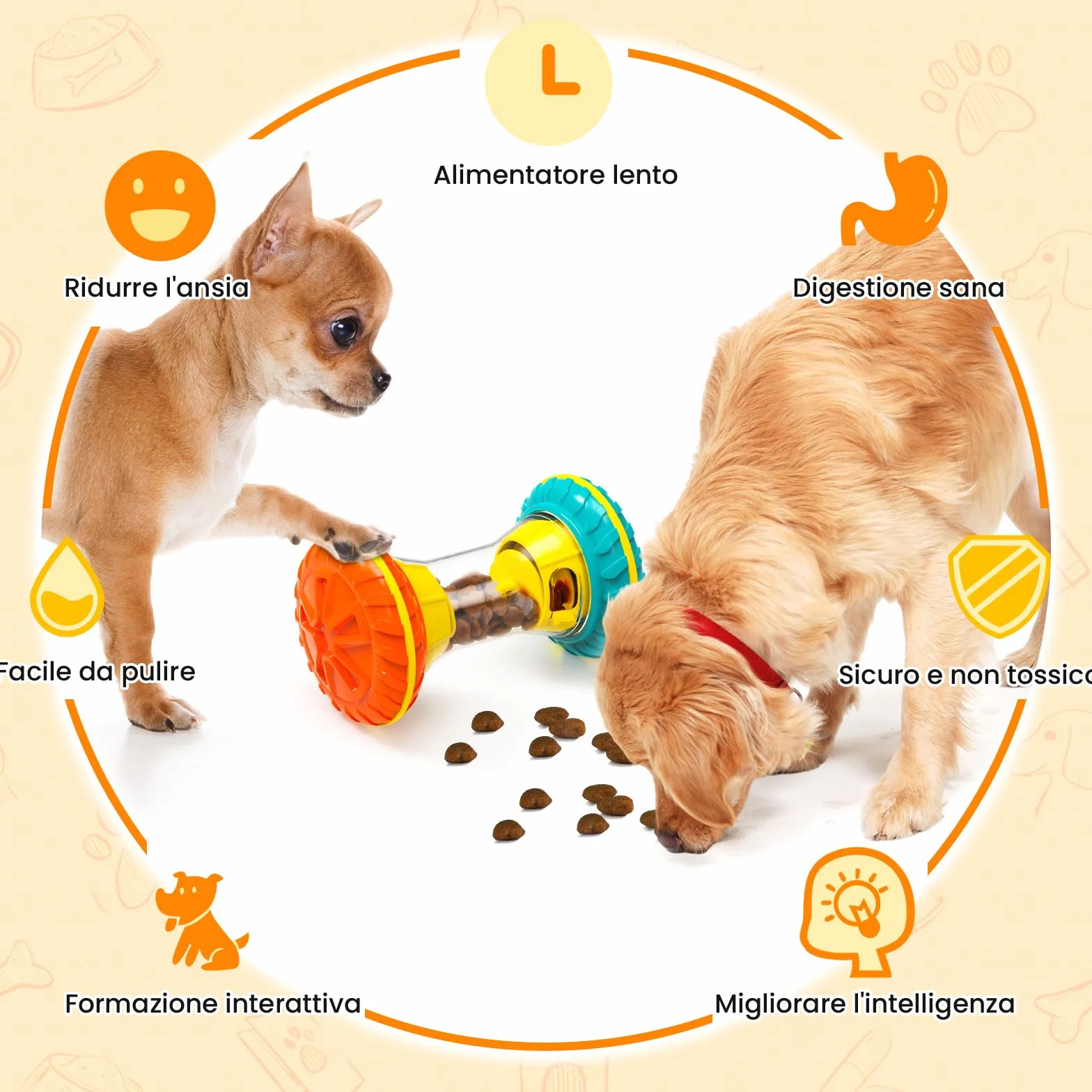 MateeyLife Giochi per Cani Interattivi - Giocattoli Mentalmente Stimolanti con Slow Feeder, Puzzle Anti Noia per Attivazione Mentale Cuccioli/Adulti