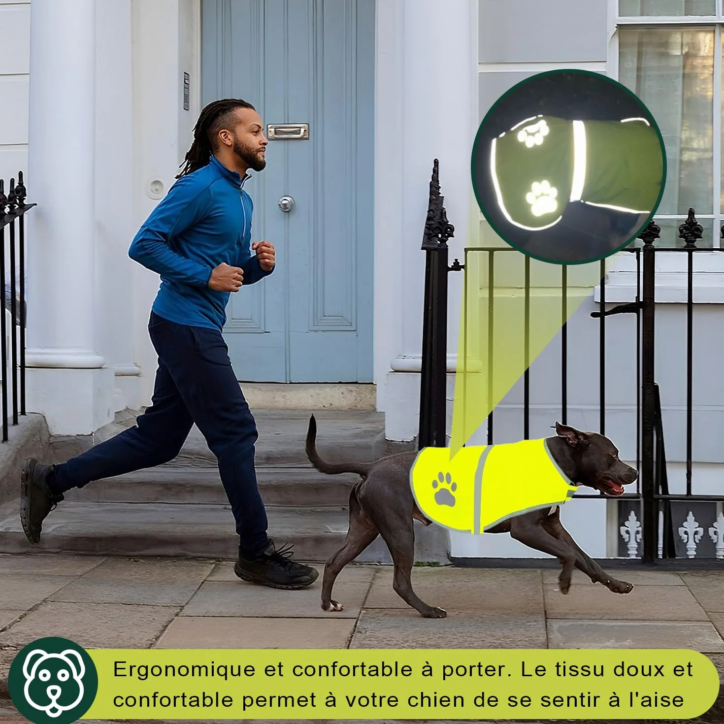 Voarge Gilet di Sicurezza Riflettente per Cani, Alta Visibilità, Giacca Riflettente Giubbotto di Sicurezza Giubbotto di Animale Domestico per Notte All'aperto L