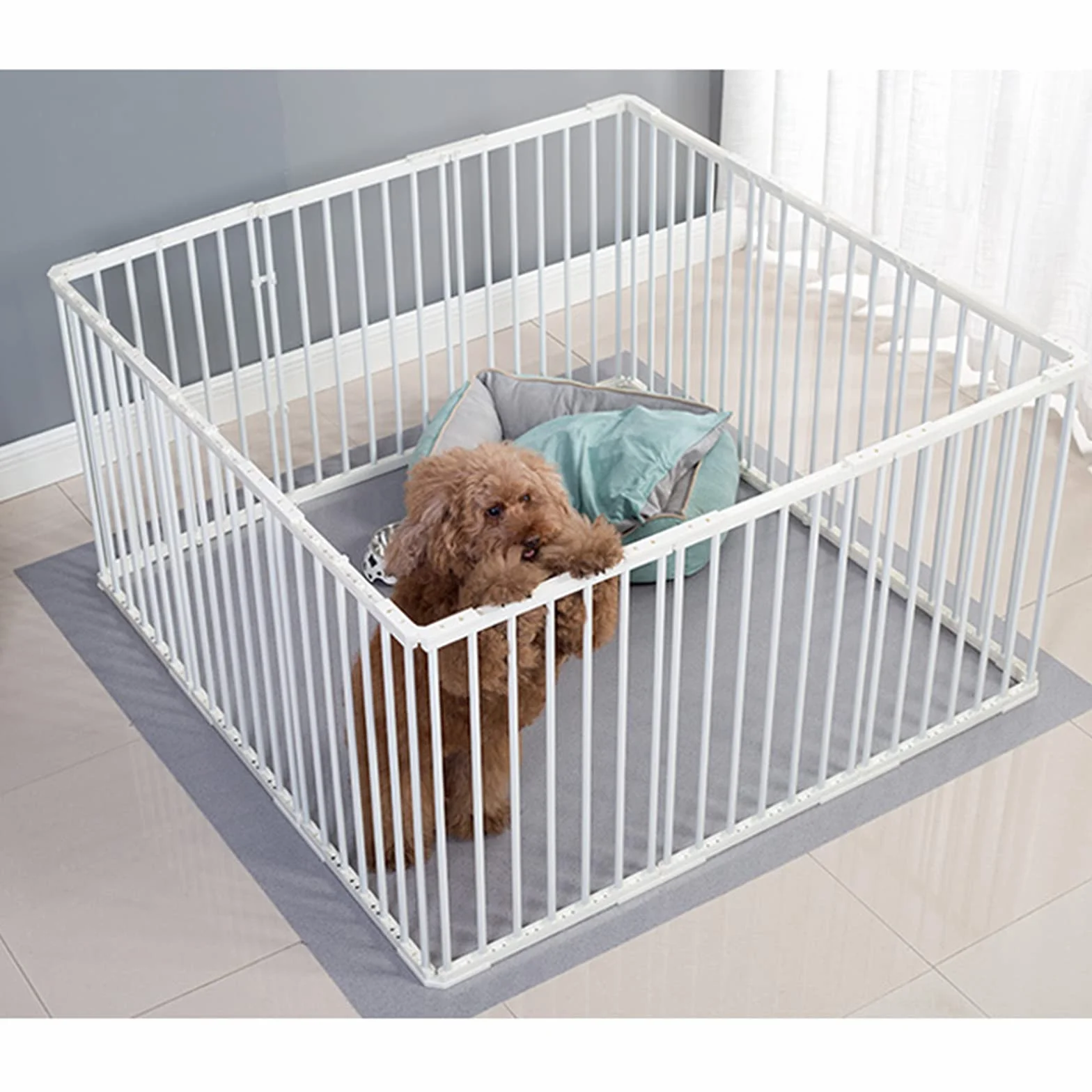 Tappetino per Gabbia per Cani, Impermeabile, per Pavimenti, per Dormire, Anti-Masticazione, Lavabile, Protezione per Tappetino per Pavimento, Tappetino Antiscivolo, Tappe,100X100cm