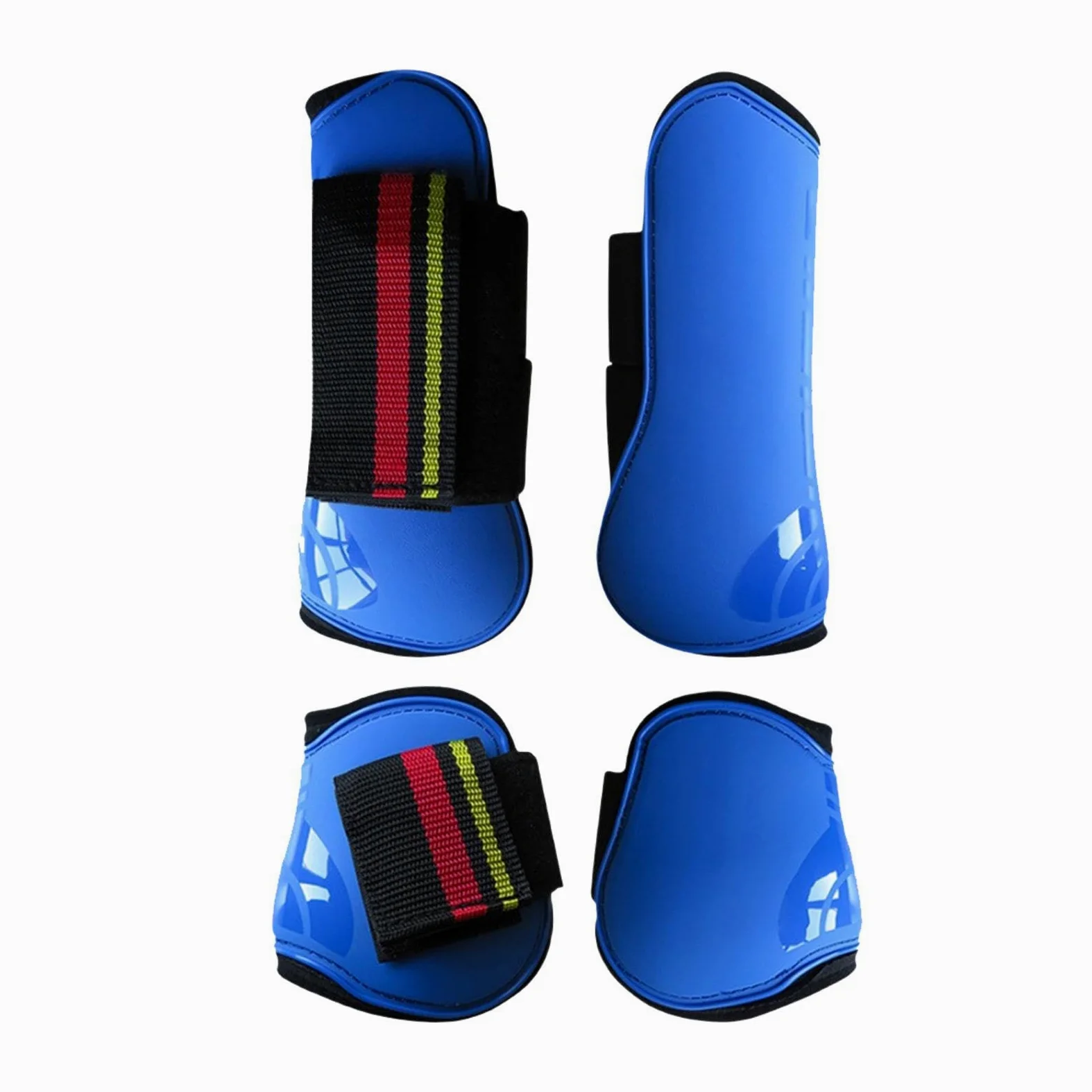 4 Pezzi Paratendini per Cavallo Set di Fasce per Gambe Gambali per Cavallo Stivali per Cavallo per Gambe Anteriori e Posteriori per Ostacoli da Salto, Blu