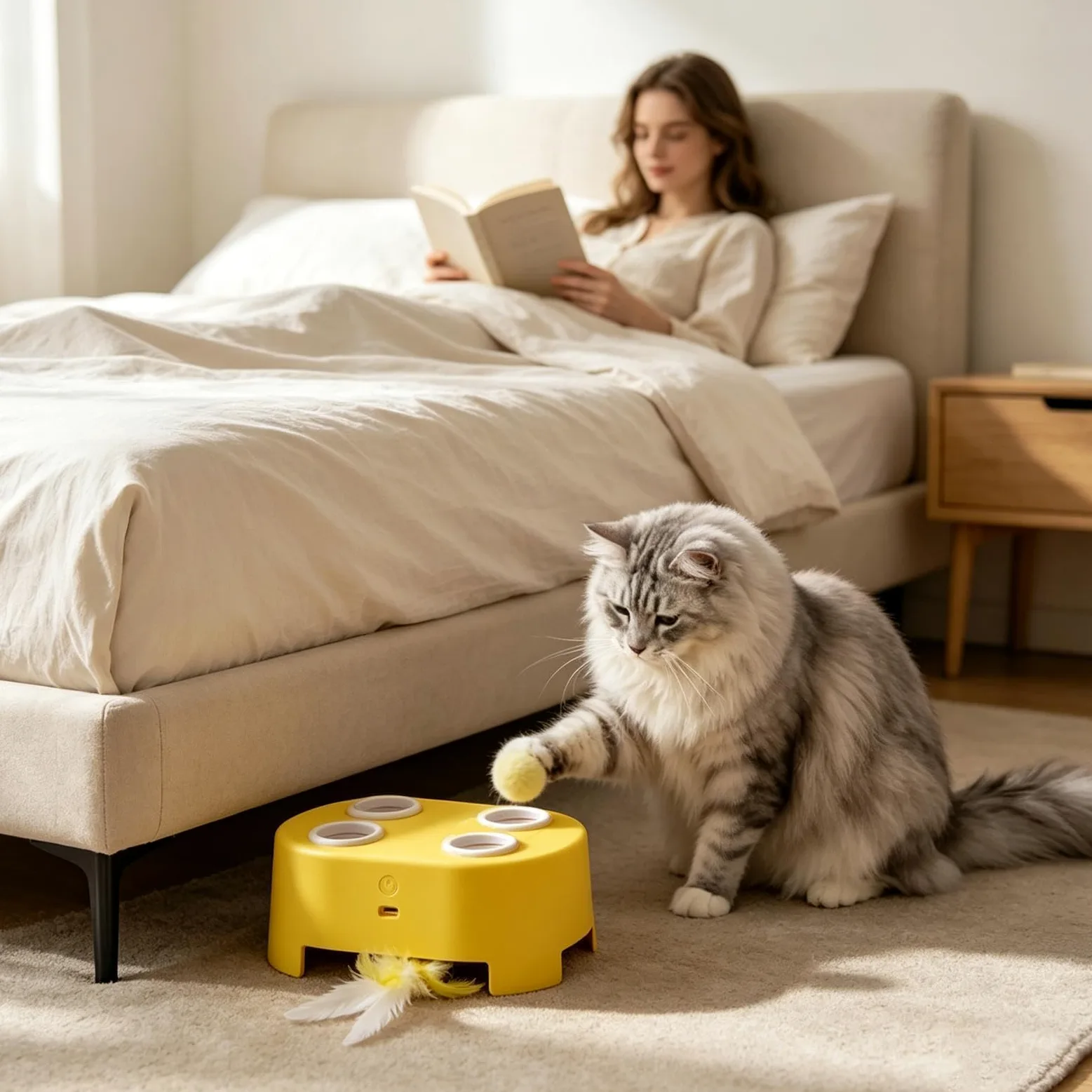 Giocattolo Elettronico Gatti Elettronico Rotante Con Piume Per Animali | Giocattolo Intelligente A Disco Rotante Gatti Per Interni Esterni Antistress Intrattenimento Soggiorno Balcone Camera Casa