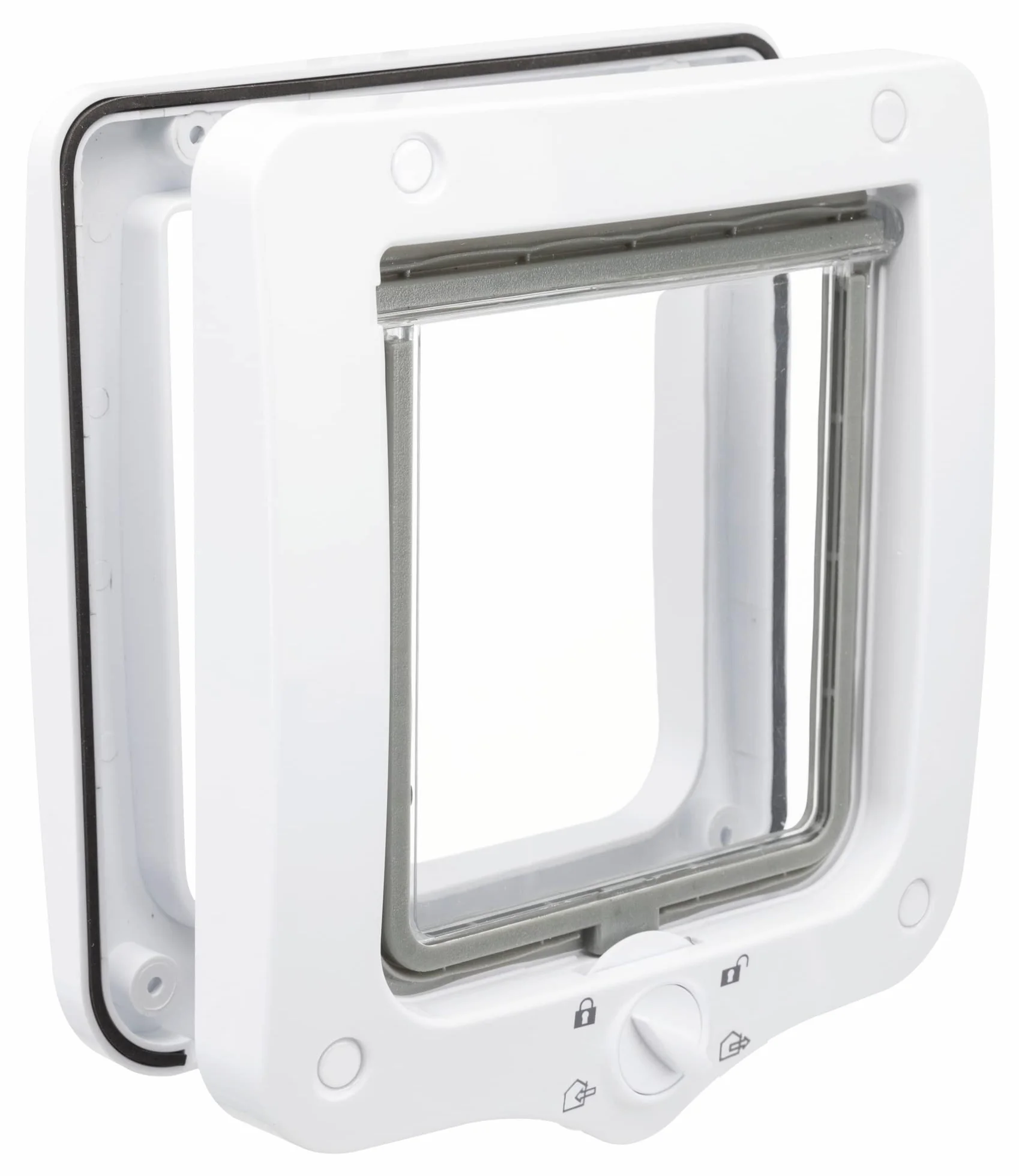 TRIXIE Sportello a 4 vie, impermeabile e silenzioso, 20 x 22 cm, colore: bianco