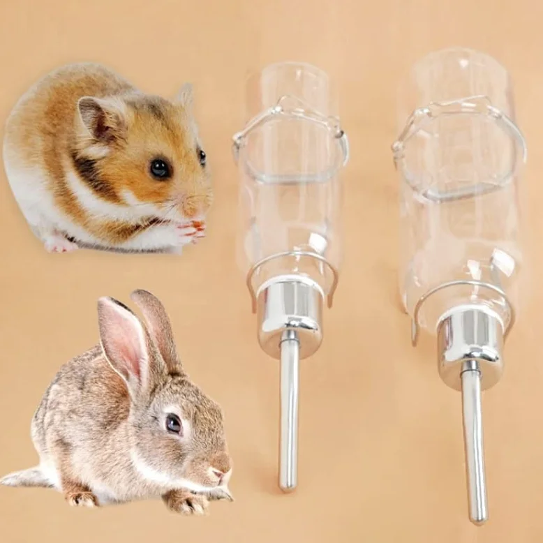 Piccolo abbeveratoio per gabbia di animali, Durevole bevitore di criceti Piccolo portabottiglie for animali domestici Scoiattolo Criceto Coniglio Mangiatoia for alimenti Simpatica bottiglia d'acqua fo