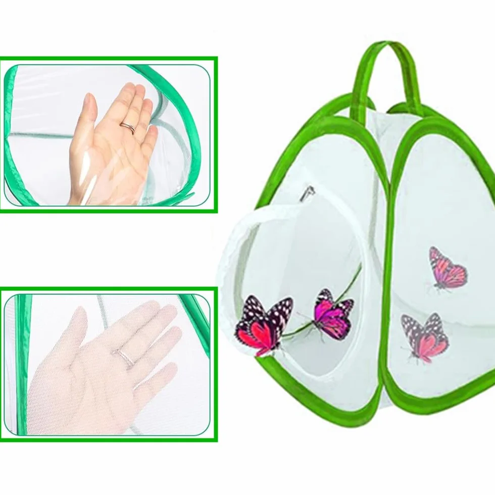 Farfalle Habitat - Gabbia a rete per bambini, 2 pezzi di insetto e farfalla