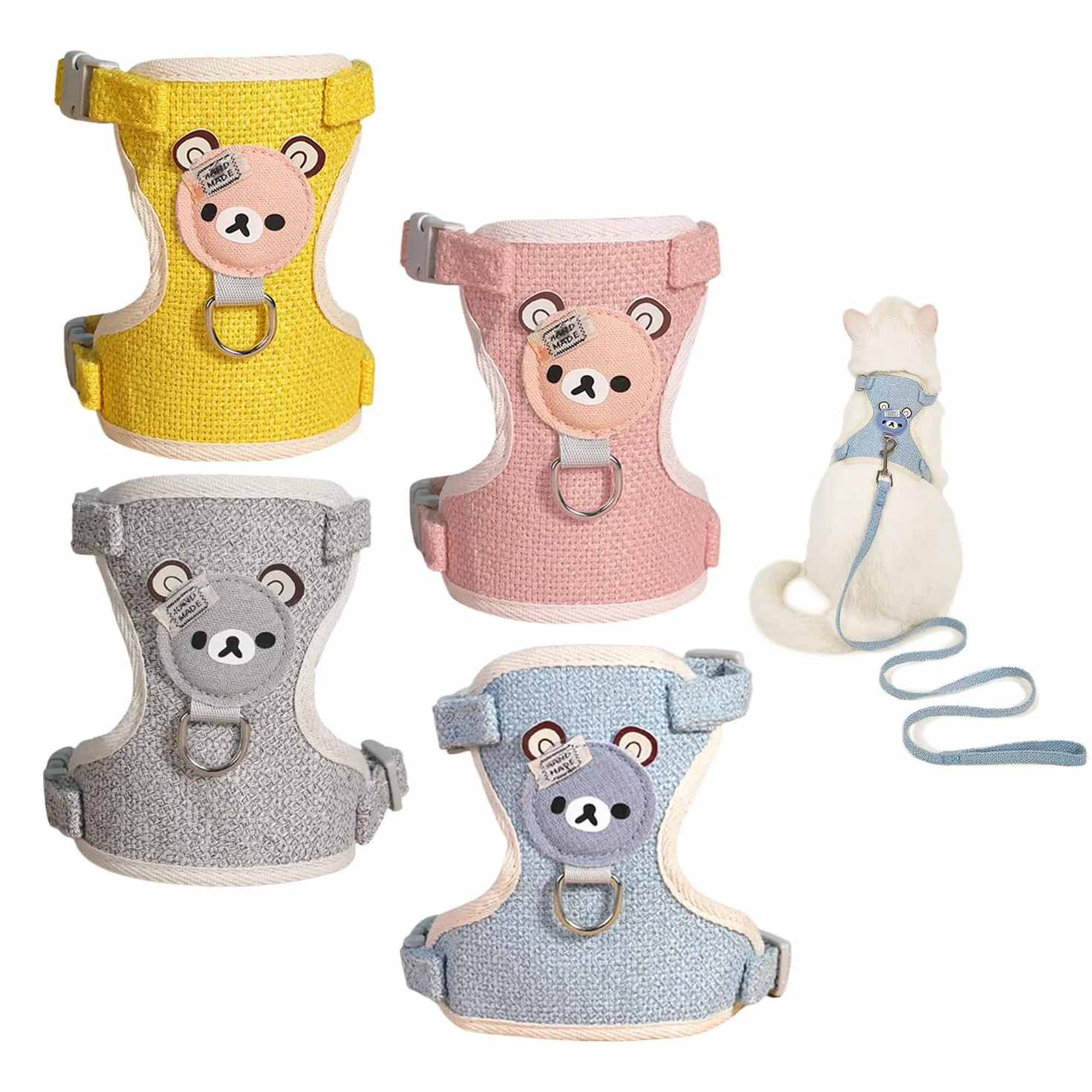 Guinzagli per Gatti Regolabili, Confezione da 4, Accessori da Esterno per Animali Domestici