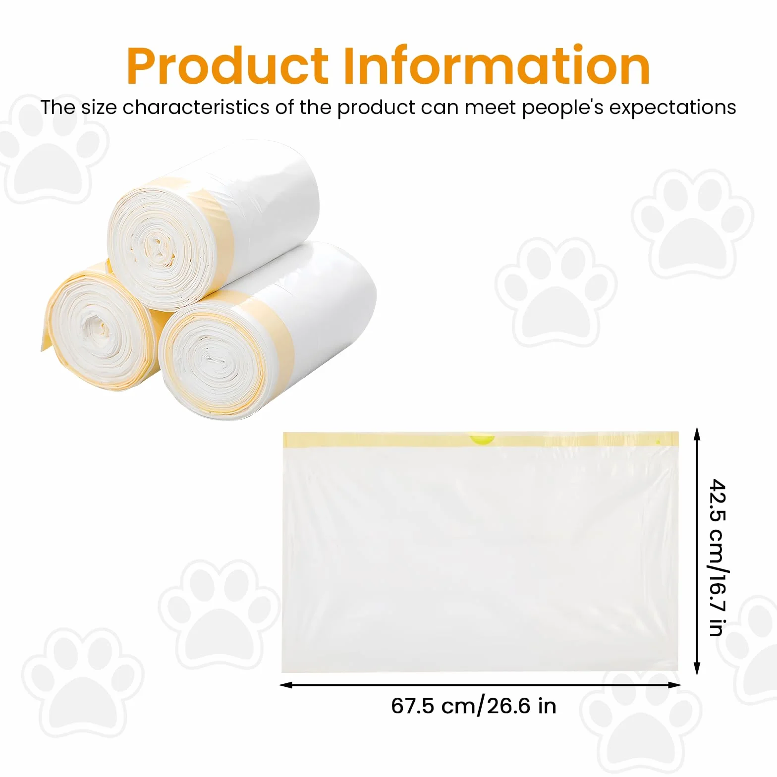 Sacchetti per Lettiera Gatto Autopulenti - 120 Pezzi Con Maniglia per Il Trasporto (58X35 cm)