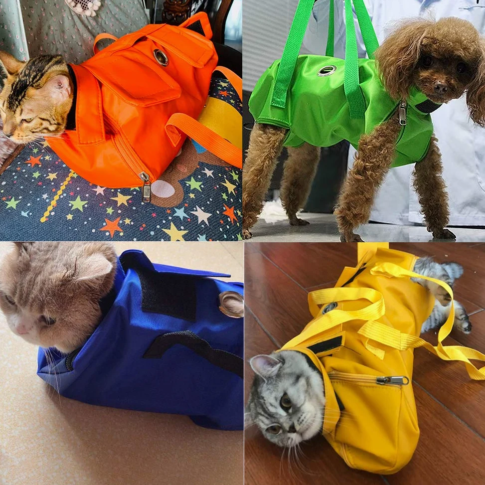 Kukaster - Borsa per la cura degli artigli e delle unghie, per la cura degli artigli, anti-graffio, per esami medici di gatti (rosa-m)