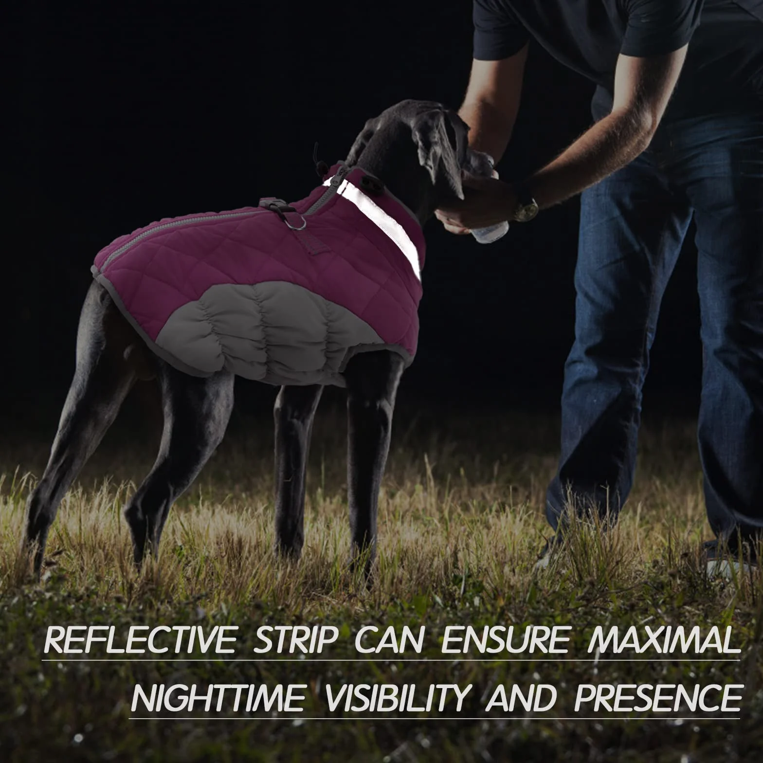 Kuoser Cappotto Invernale per Cani, Giacca Calda Impermeabile per Cane con Fodera in Pile, Gilet Riflettenti con Colletto in Pelliccia & Cerniera, Antivento Animali Domestici Abbigliamento da Esterno