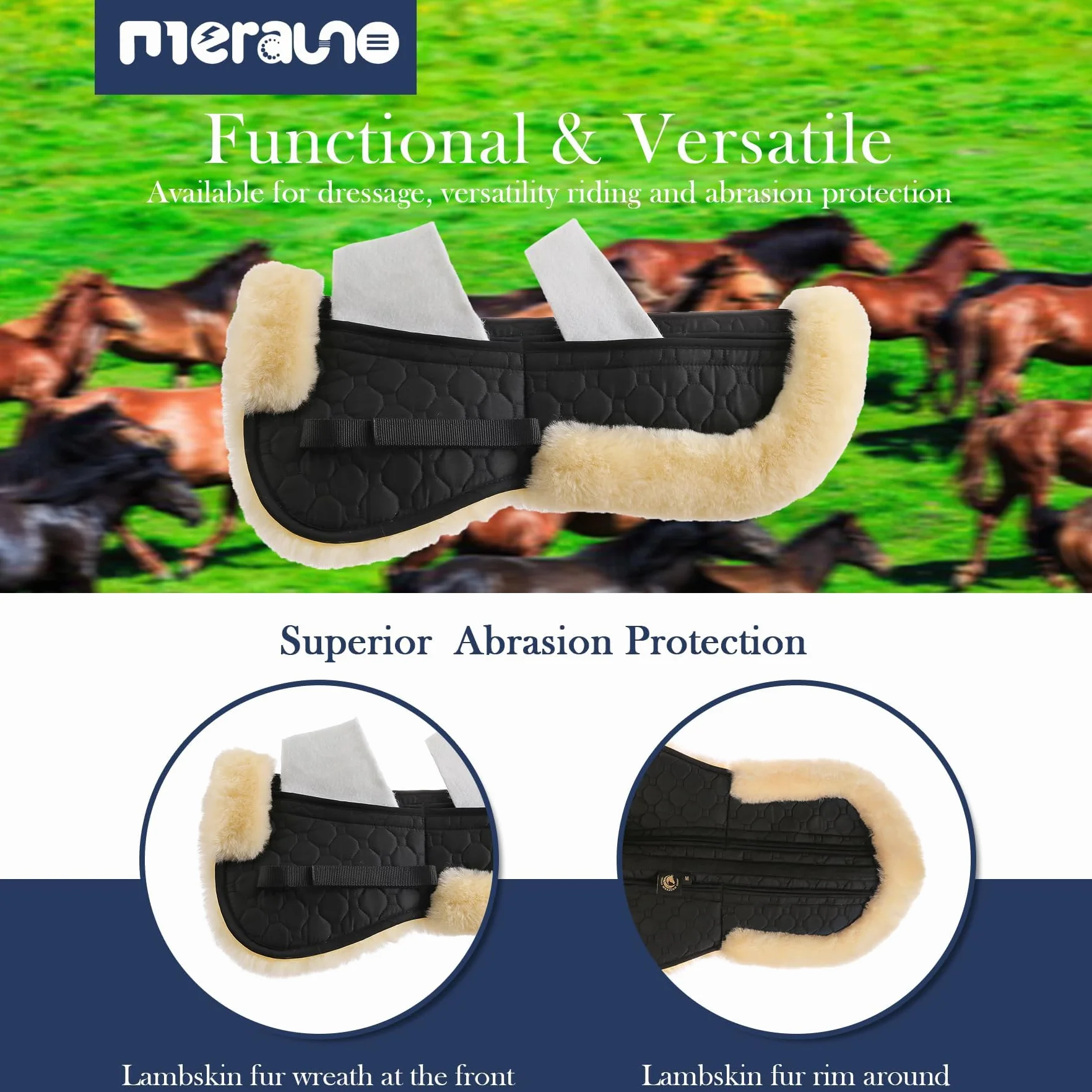 Pelle di agnello, correzione Pad in cotone trapuntato, 4 tasche con inserti in memory foam (pelliccia d'agnello naturale + cotone trapuntato)