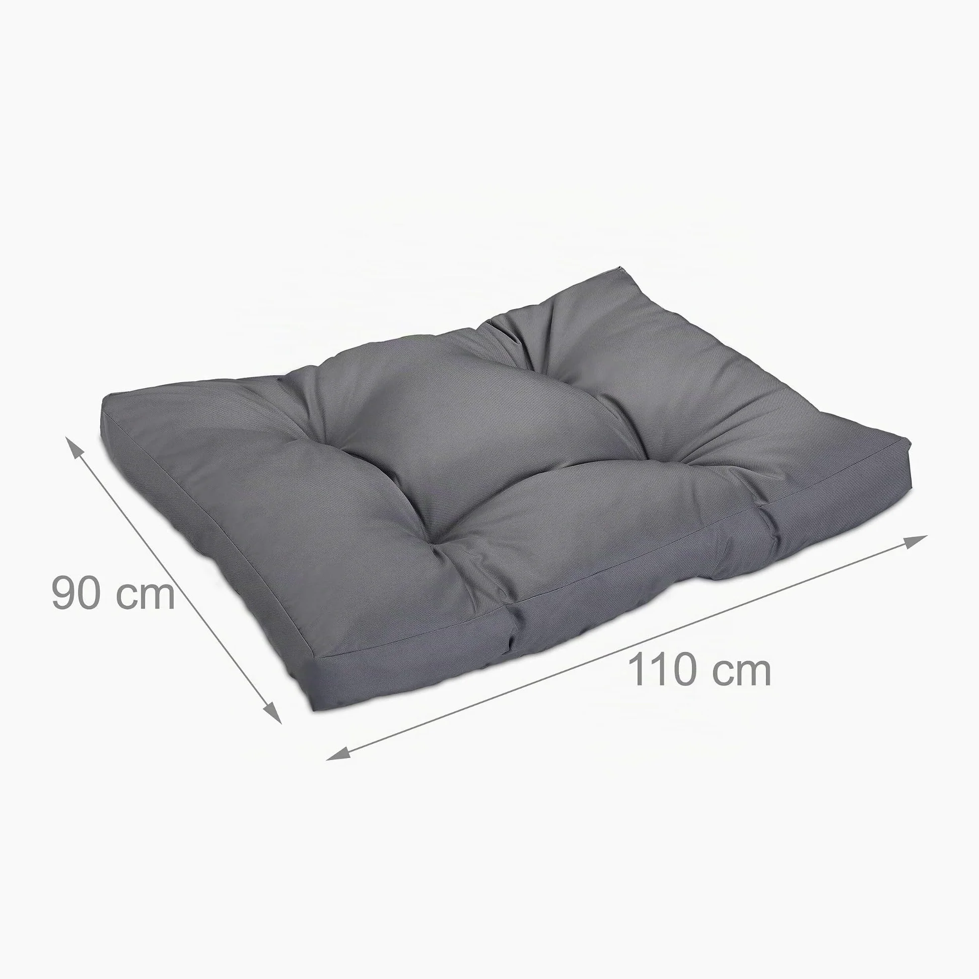 Relaxdays Cuscino per Cani, 110 x 90 cm, Lettino Morbido, Divanetto Dog Beds, Divanetto Lavabile in Poliestere, Grigio