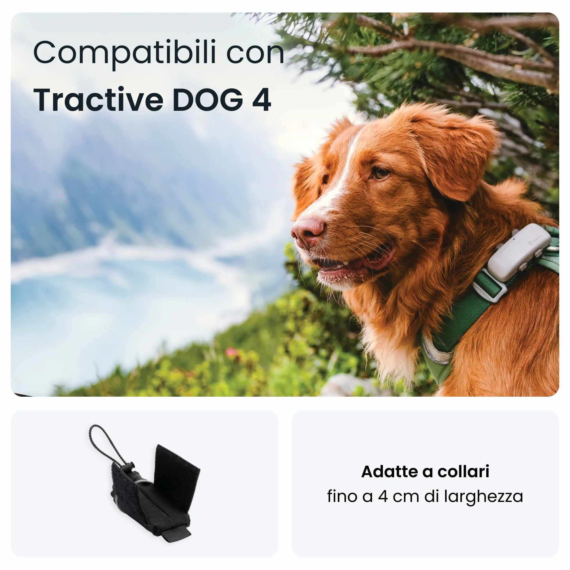 Tractive - Astuccio GPS per Cani. Fissa Il GPS al Collare del Tuo Cane nella Massima Sicurezza (Fasce di Velcro Incluse)