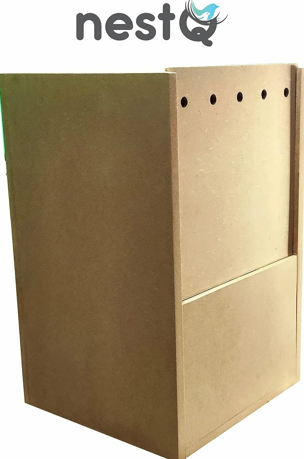 Nido Verticale di Legno con Trucioli - Ideale per Ninfali, Caique, Cacatua, e Pappagalli di Taglia Media - Dimensioni M 30 x 21,5 x 20,5 cm - Nido per Uccelli Resistente e Sicuro - Buona Ventilazione