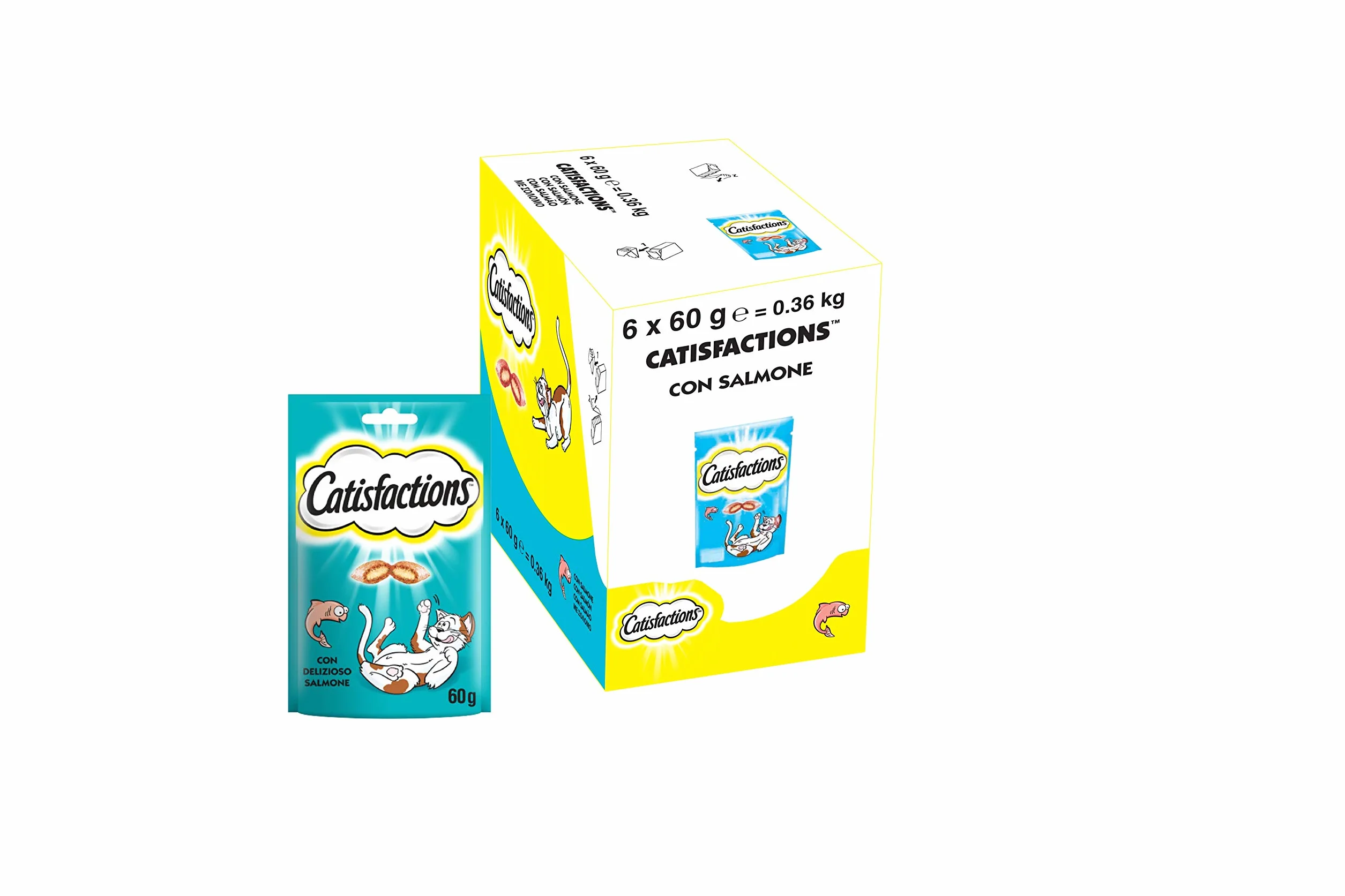 Catisfactions Snack per Gatto Salmone 6 x 60 g